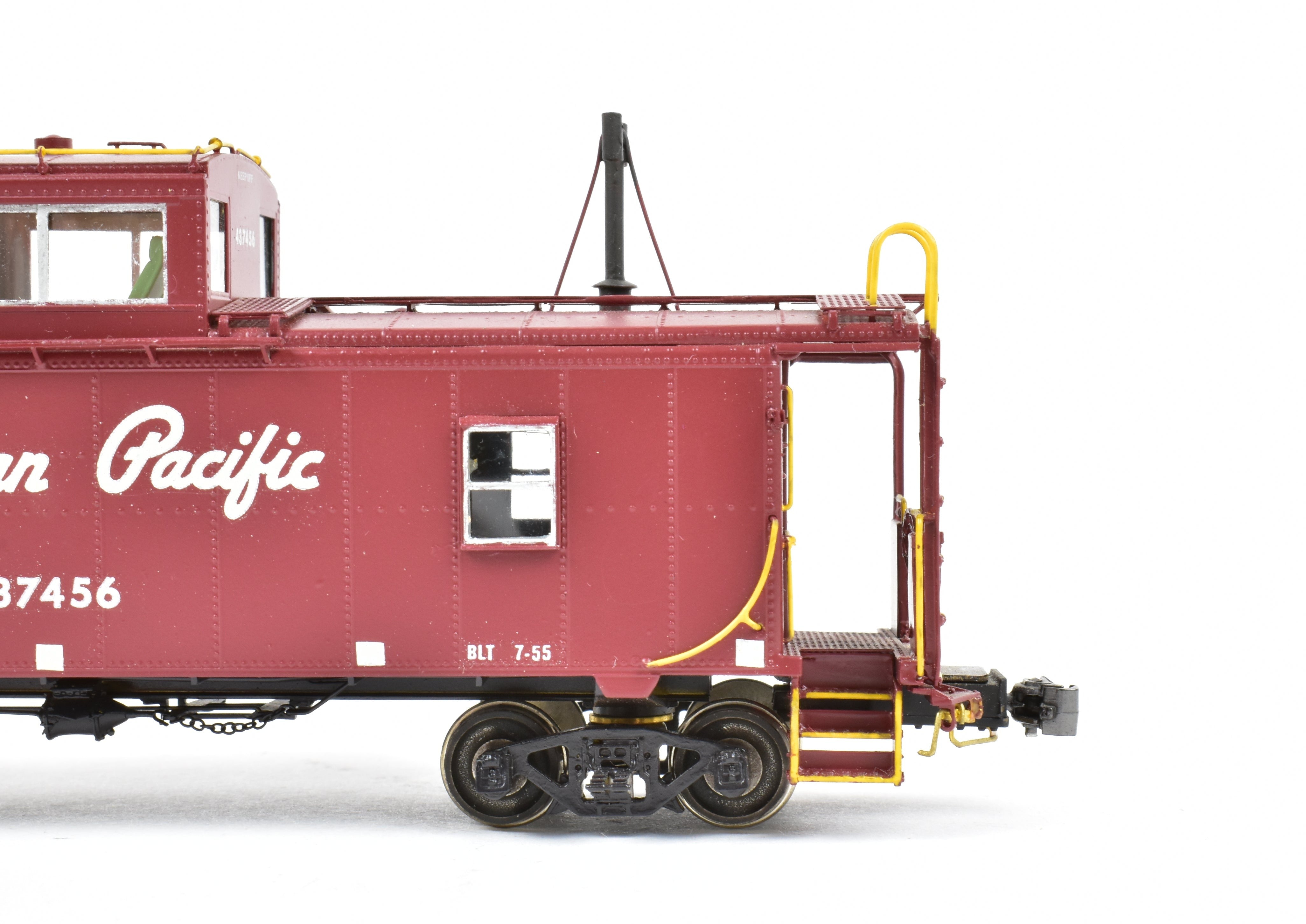 HO Scale Brass OMI - Overland Models, Inc. Canadian Pacific Railway Steel Caboose with Centered Straight Cupola Professionally Painted #437456