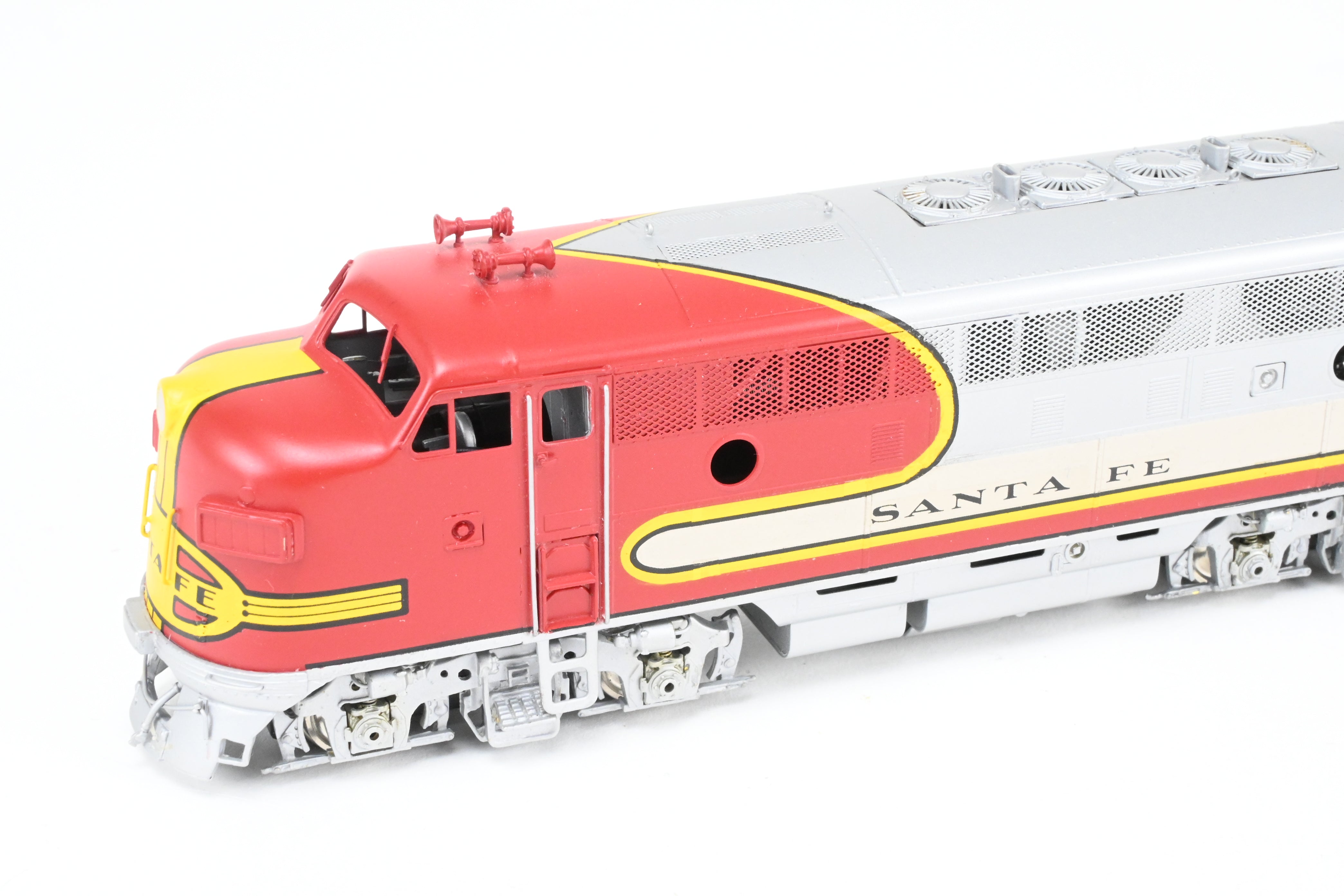 High - Quality HO Scale Brass Oriental Limited ATSF - Santa Fe EMD F3 Phase II/III 1500 HP A/B/B/A Set with Factory - Applied Plating and Painting for Model Train Enthusiasts