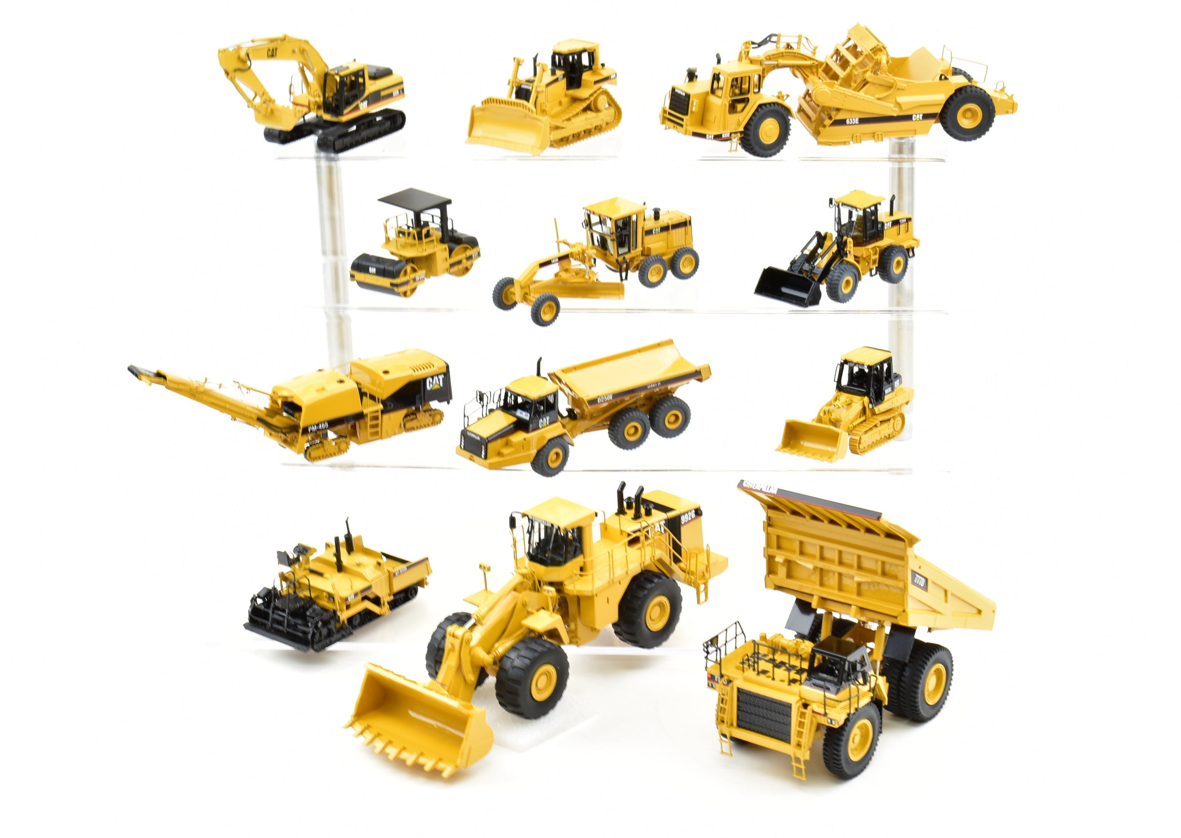 High - Quality HO Scale Brass Construction Caterpillar Vehicle Models 12 - piece Collection for Model Enthusiasts