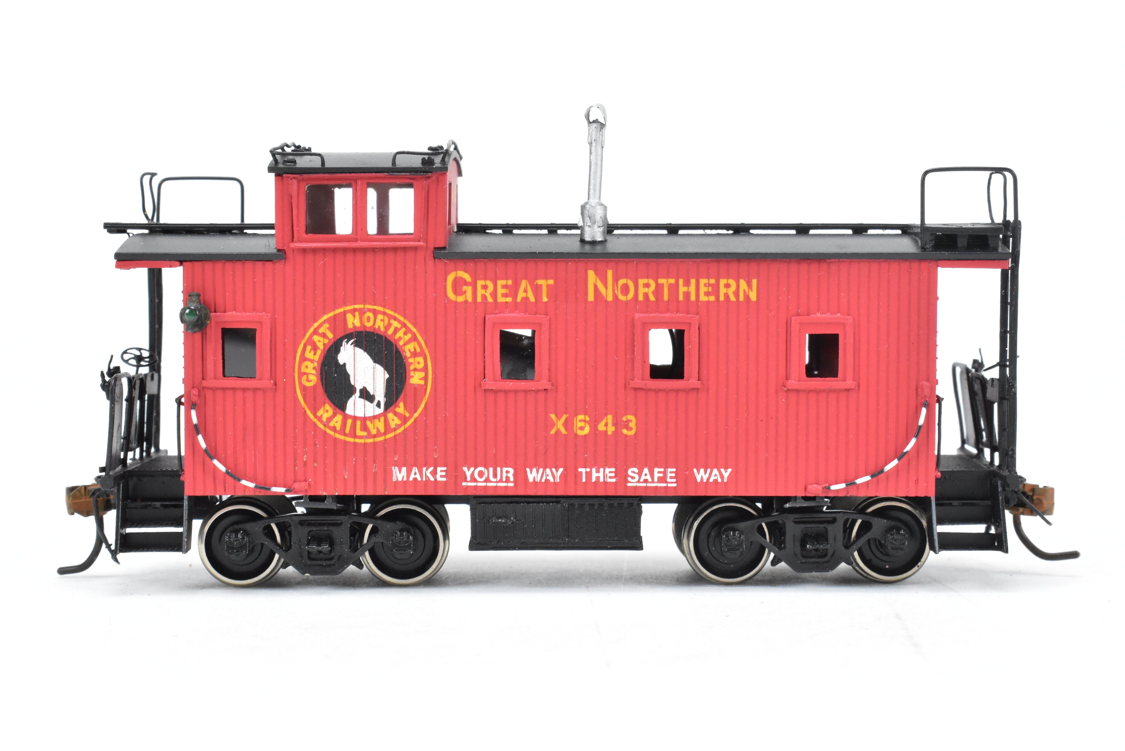 HO Scale Brass American Model Company GN 25-Foot Wood Caboose C/P #X643