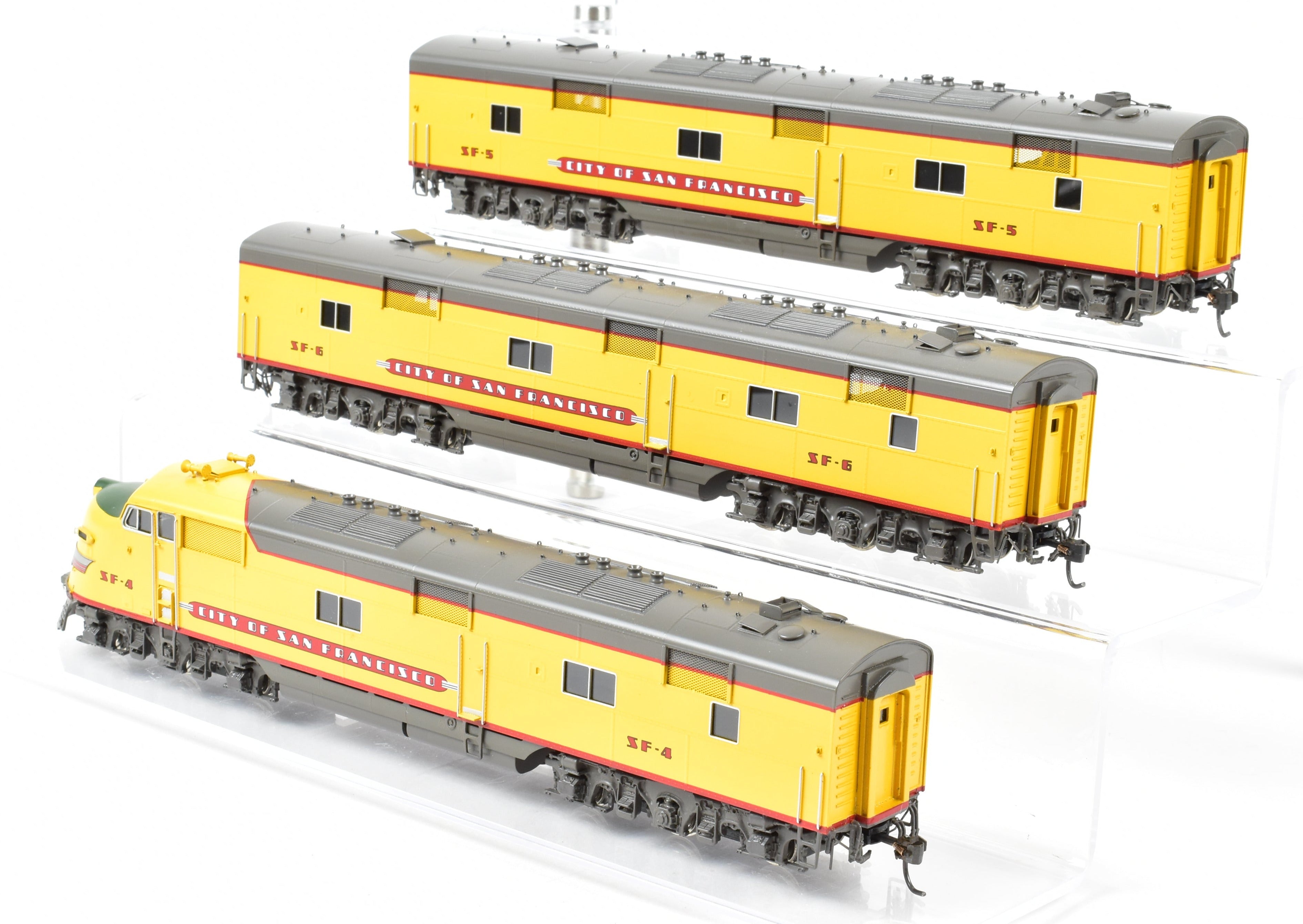 HO Scale Brass Consist of Challenger Imports Union Pacific City of San Francisco EMD E6 A/B/B Locomotive Set for Model Railroading