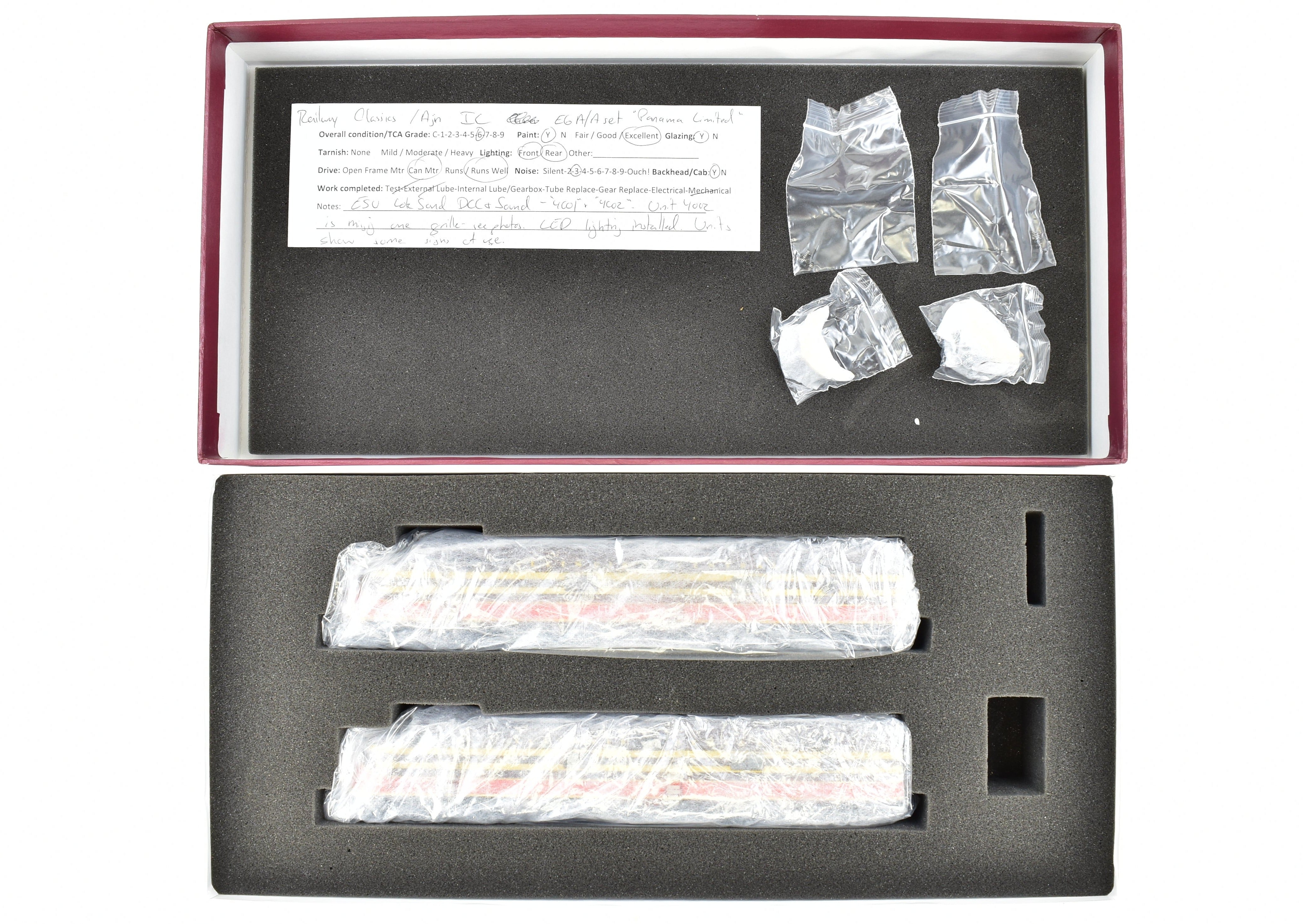 HO Scale Brass Model Train Set - Railway Classics Illinois Central 1942 Panama Limited 10-Car Set with EMD E6 AA Set F/P, Featuring ESU DCC & Sound System