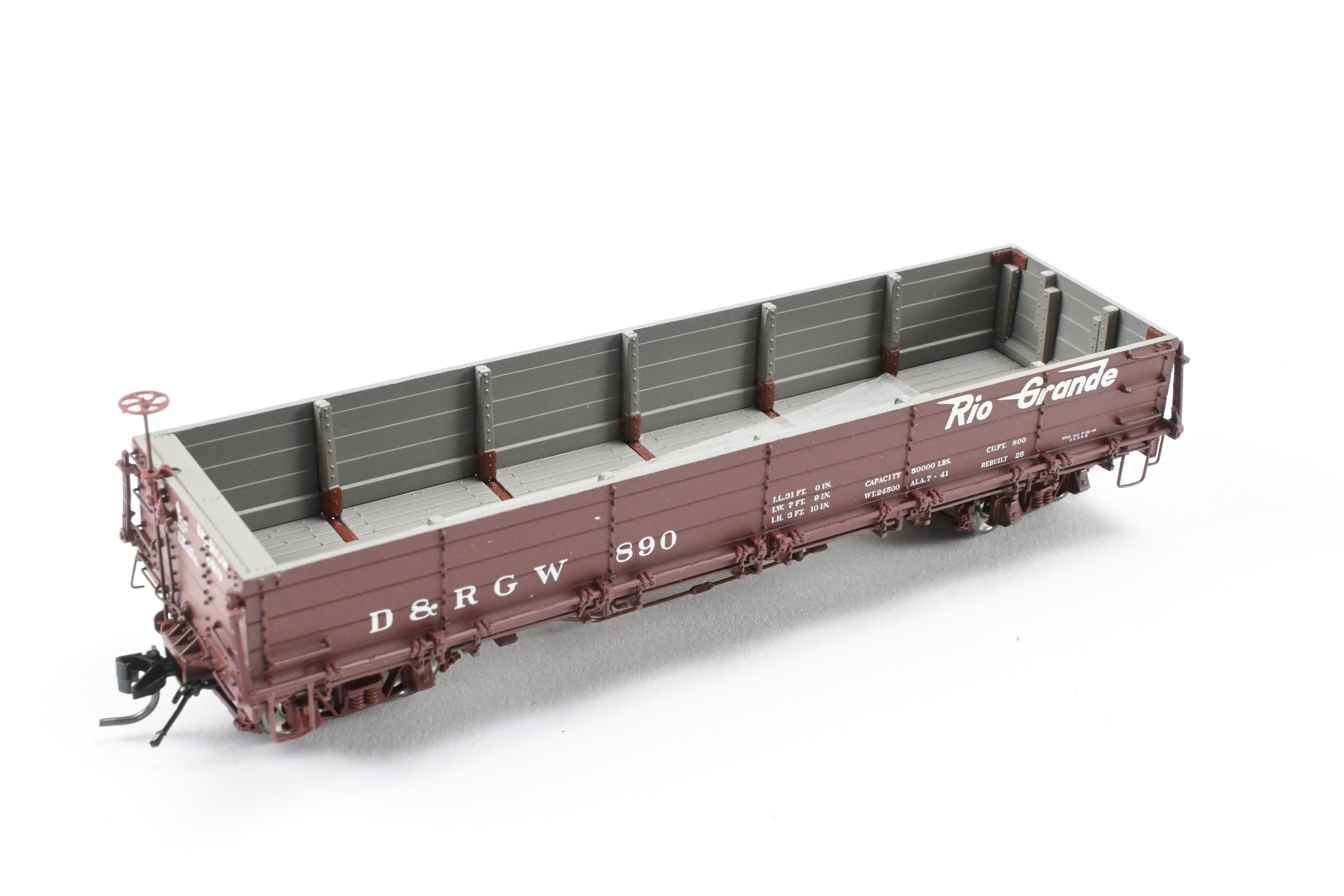 HOn3 Scale Blackstone Models D&RGW - Denver & Rio Grande Western Flying Grande No. 890 Drop Bottom Gondola Model Train