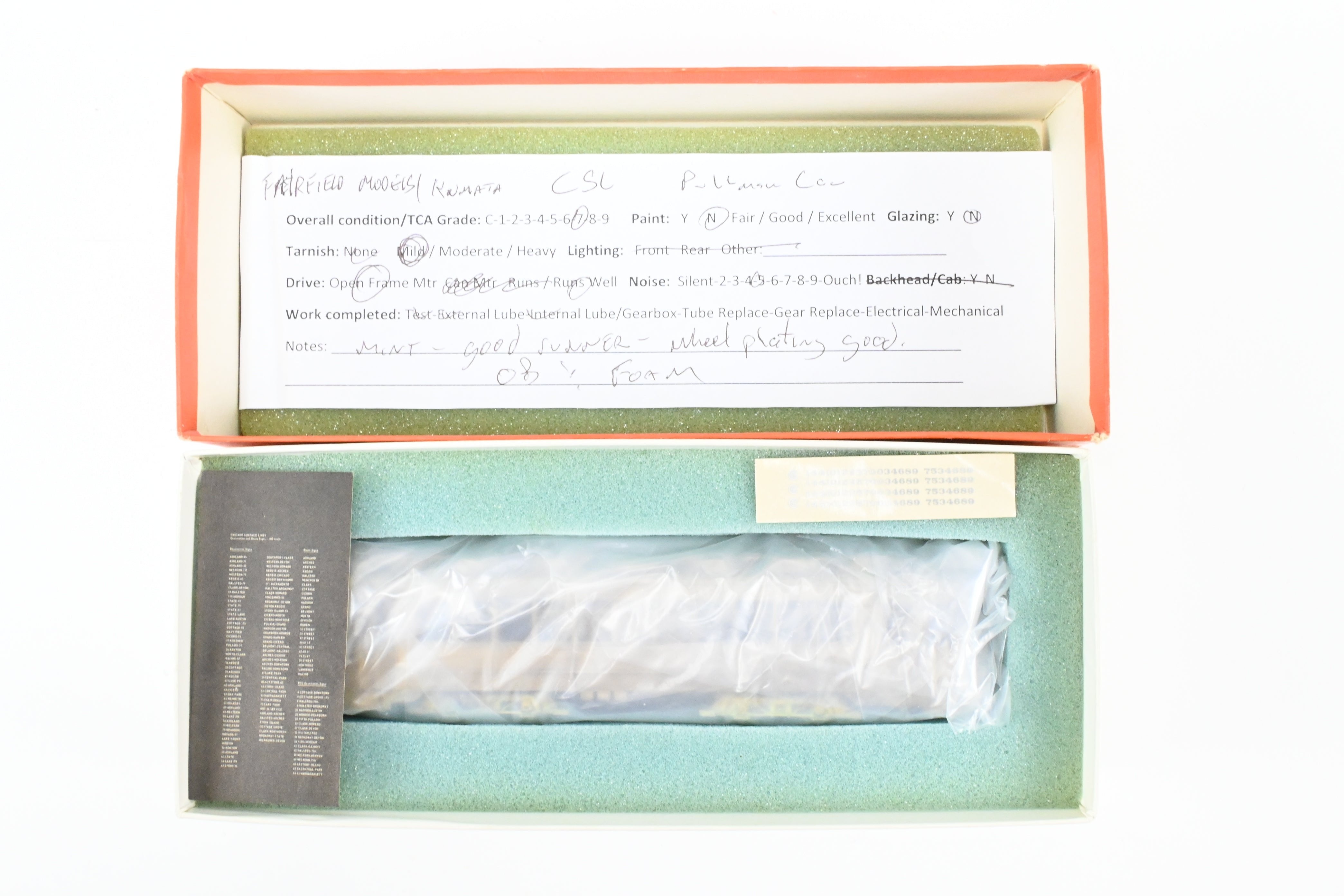 1975 HO Brass Fairfield 343 CSL Chicago Surface Lines Pullman Car Model
