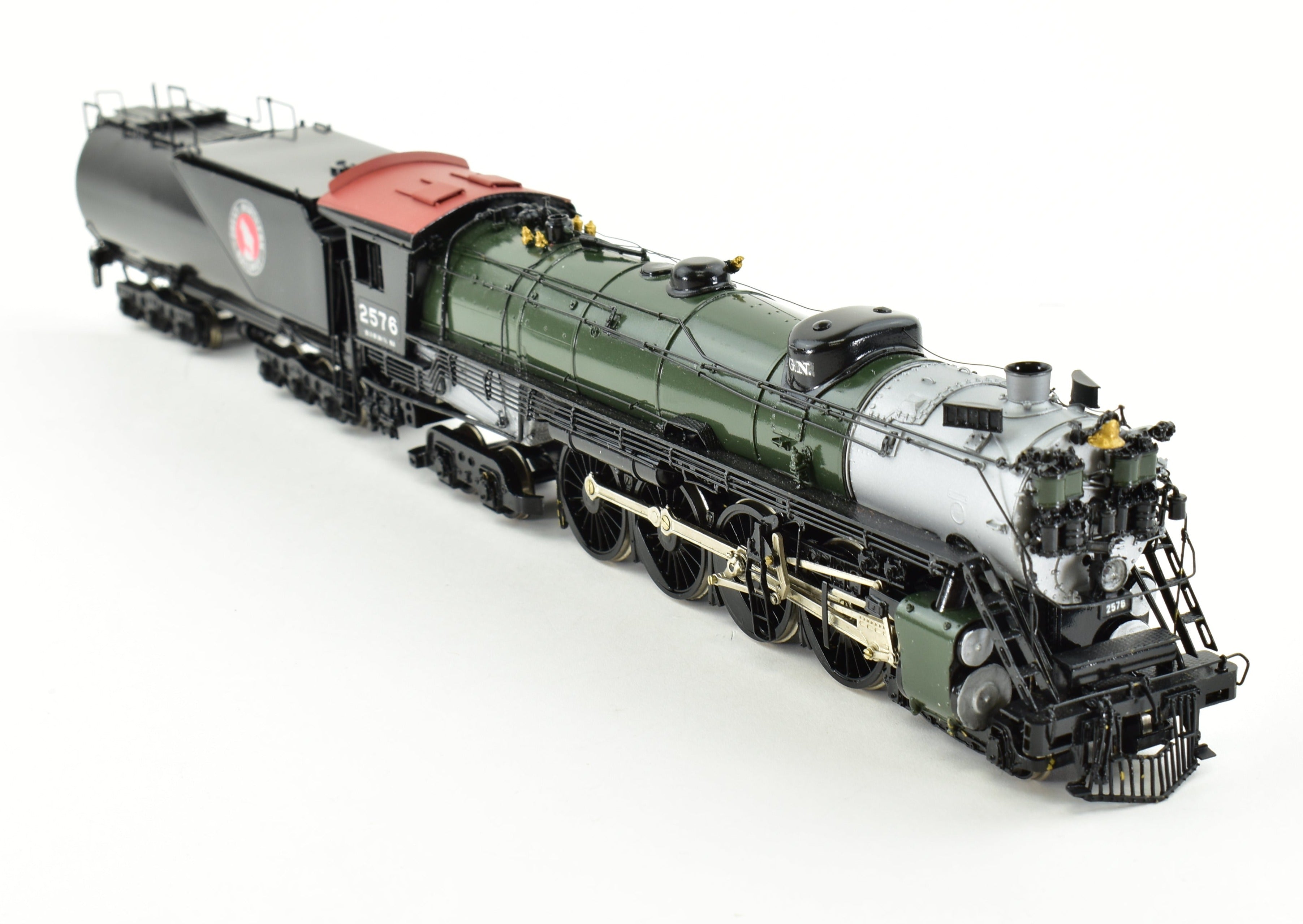 HO Scale Brass Model Train - Great Northern S-2 4-8-4 Professionally Painted in Glacier Park Scheme by Westside Model Co. GN