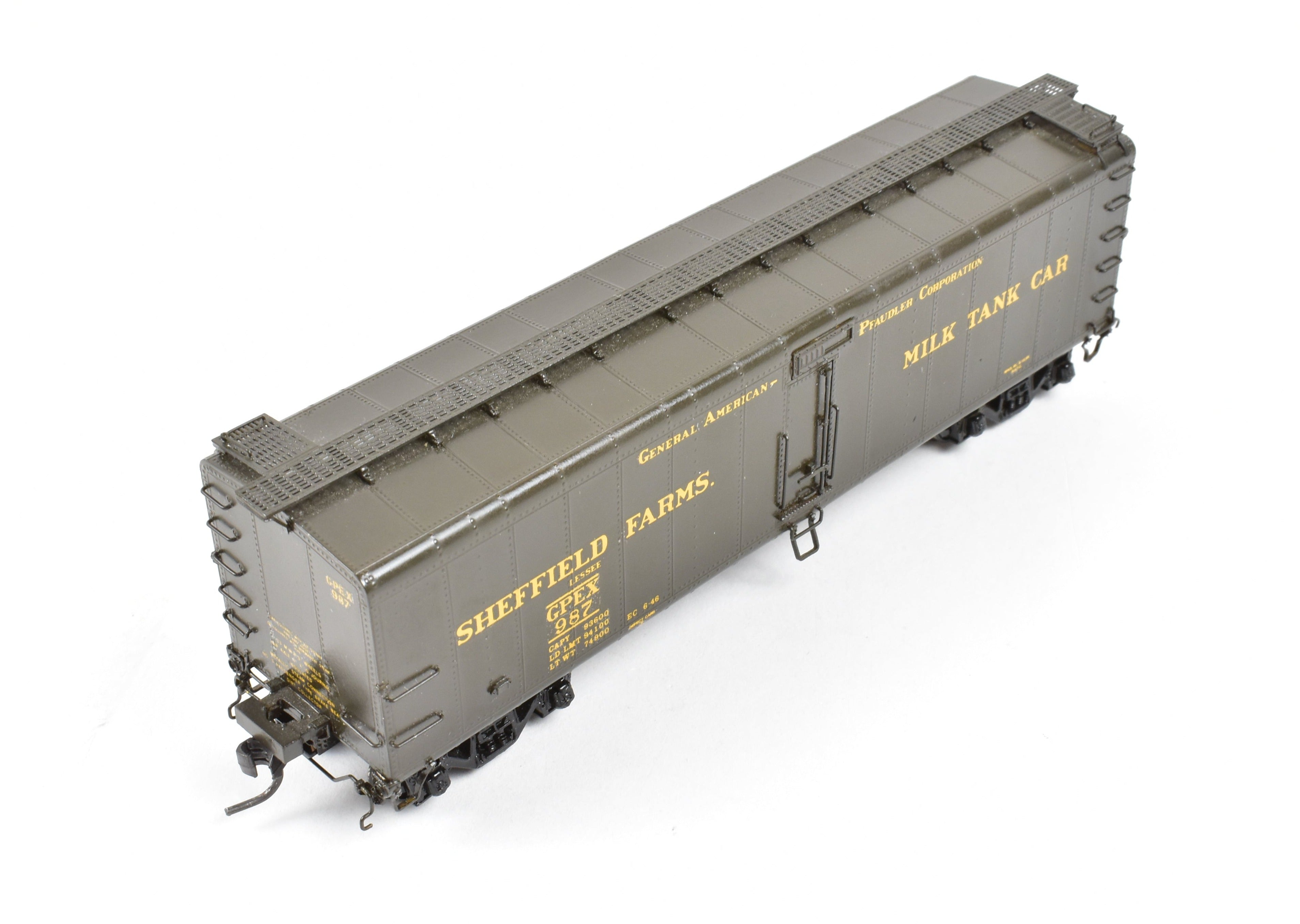 HO Brass OMI 40' 6 GPEX 987 Pfaudler Milk Tank Car - Various Roads