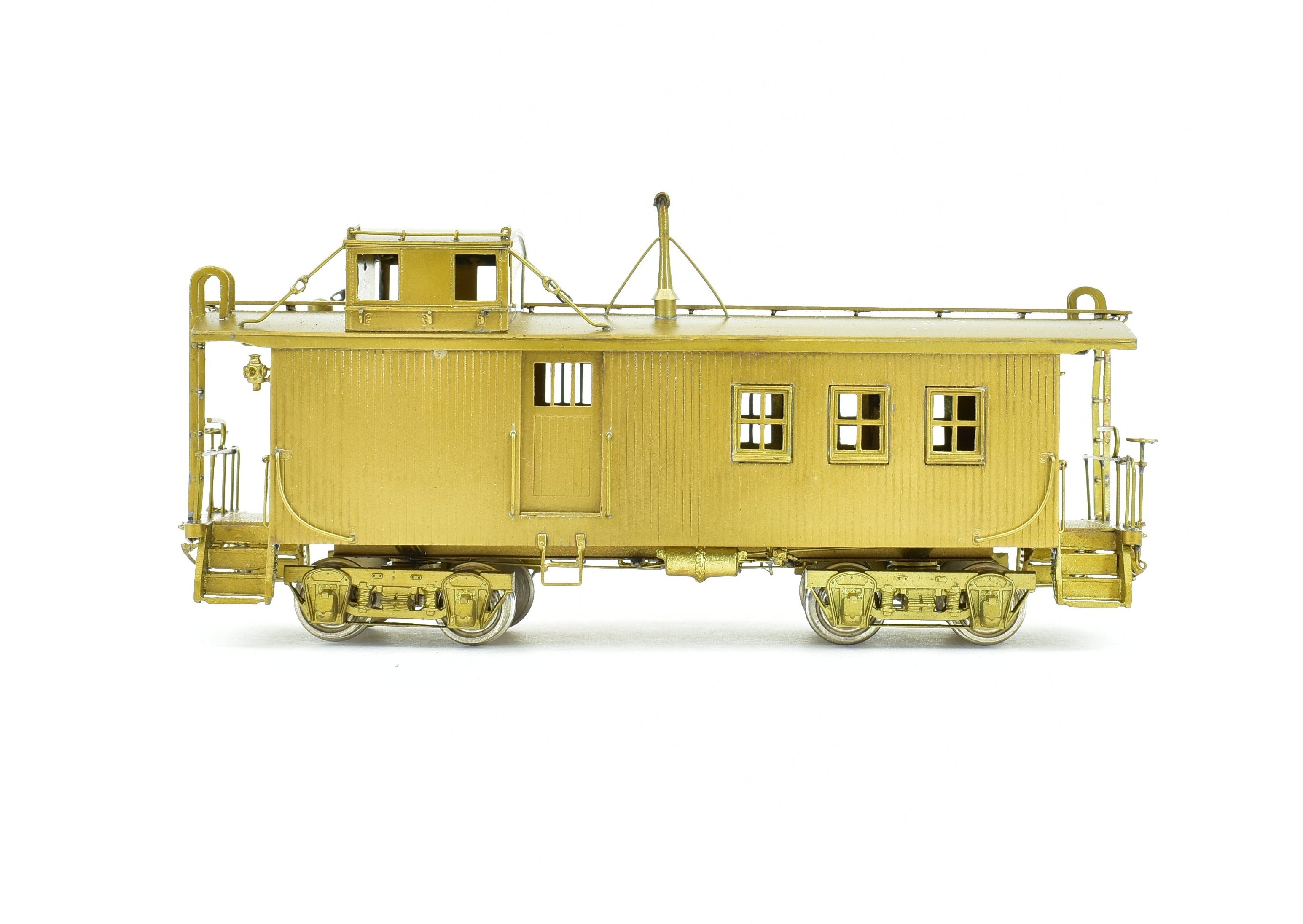 HO Scale Brass Model Railroad CON Oriental Limited CB&Q - CB&Q NE-1 28-Foot Side Door Wood Caboose