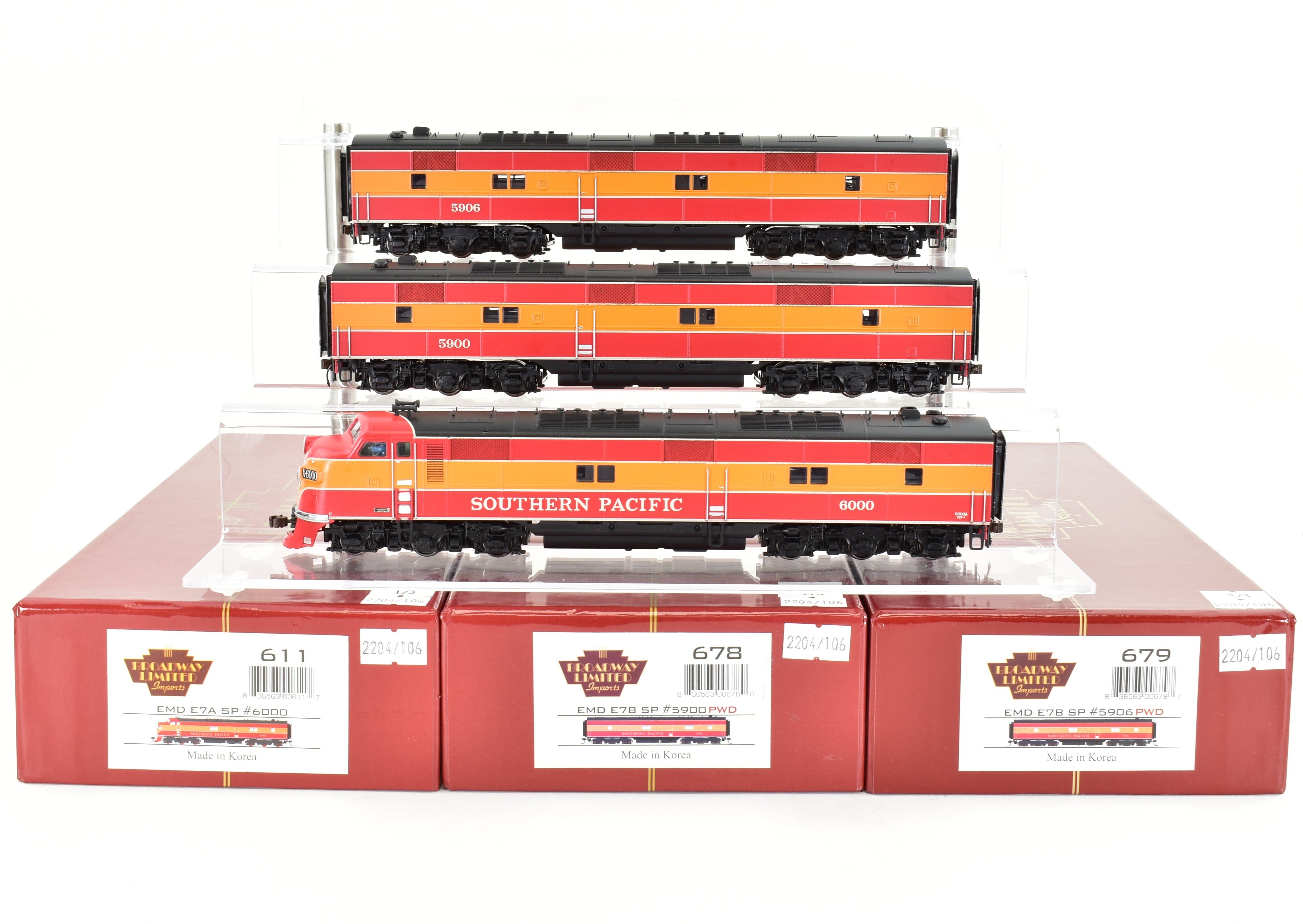 Broadway Limited Imports Southern Pacific E7A/B/B Set with QSI DCC, Sound & Upgraded Chips