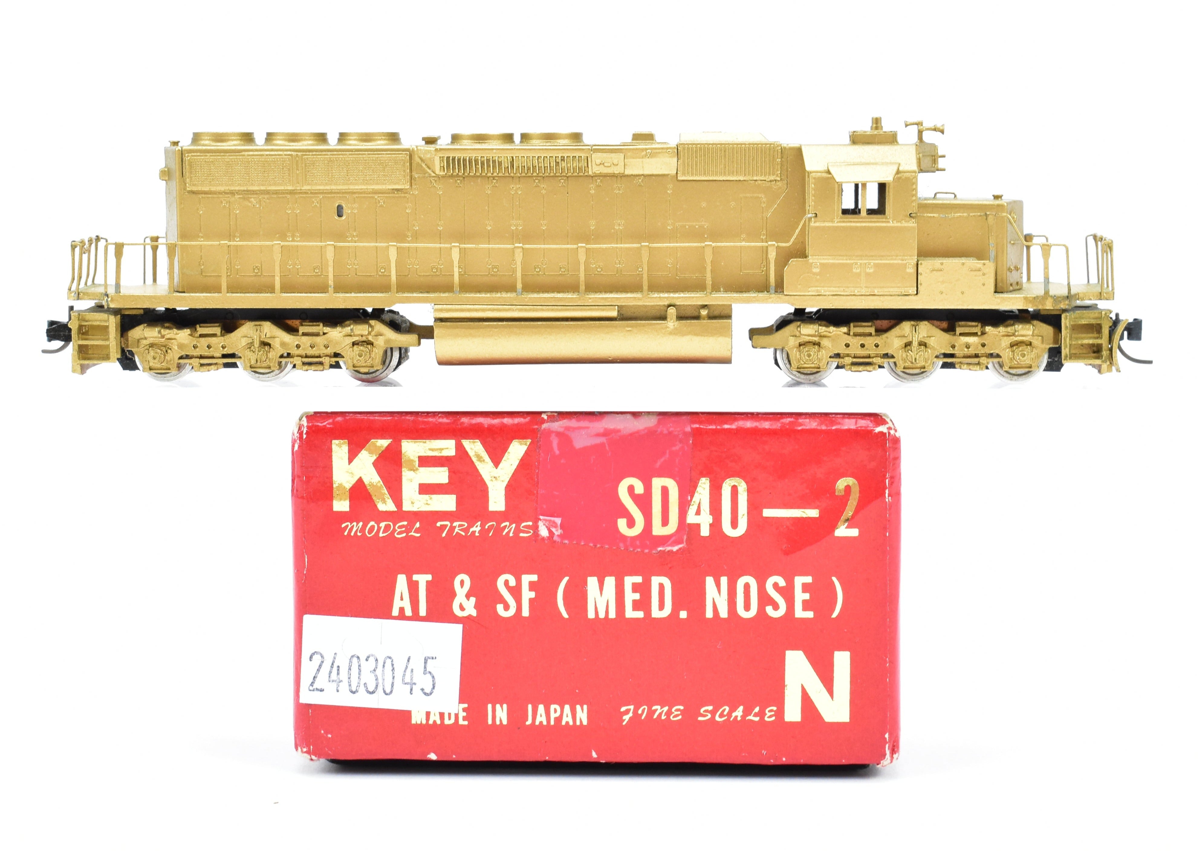Unpainted N Scale Brass Key Imports AT&SF Santa Fe EMD SD40 - 2 Medium Nose Model