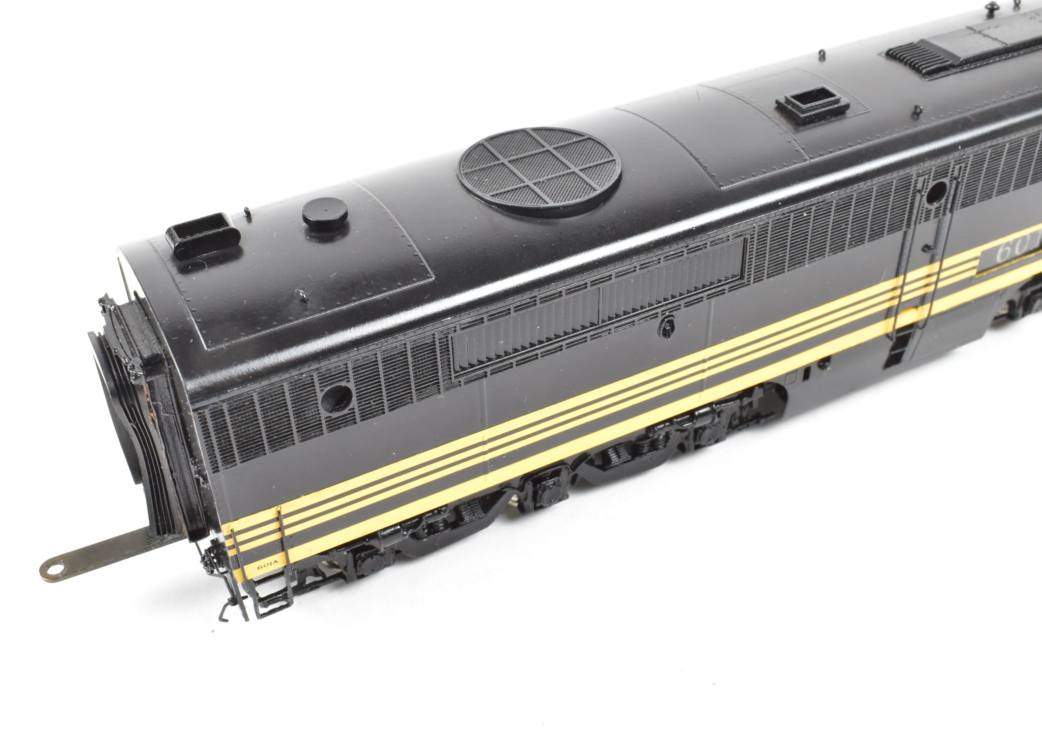 HO Scale Brass Model Train Key Imports D&RGW - Denver & Rio Grande Western Alco PA A/B/A Set Locomotive in Black and Yellow Color Scheme