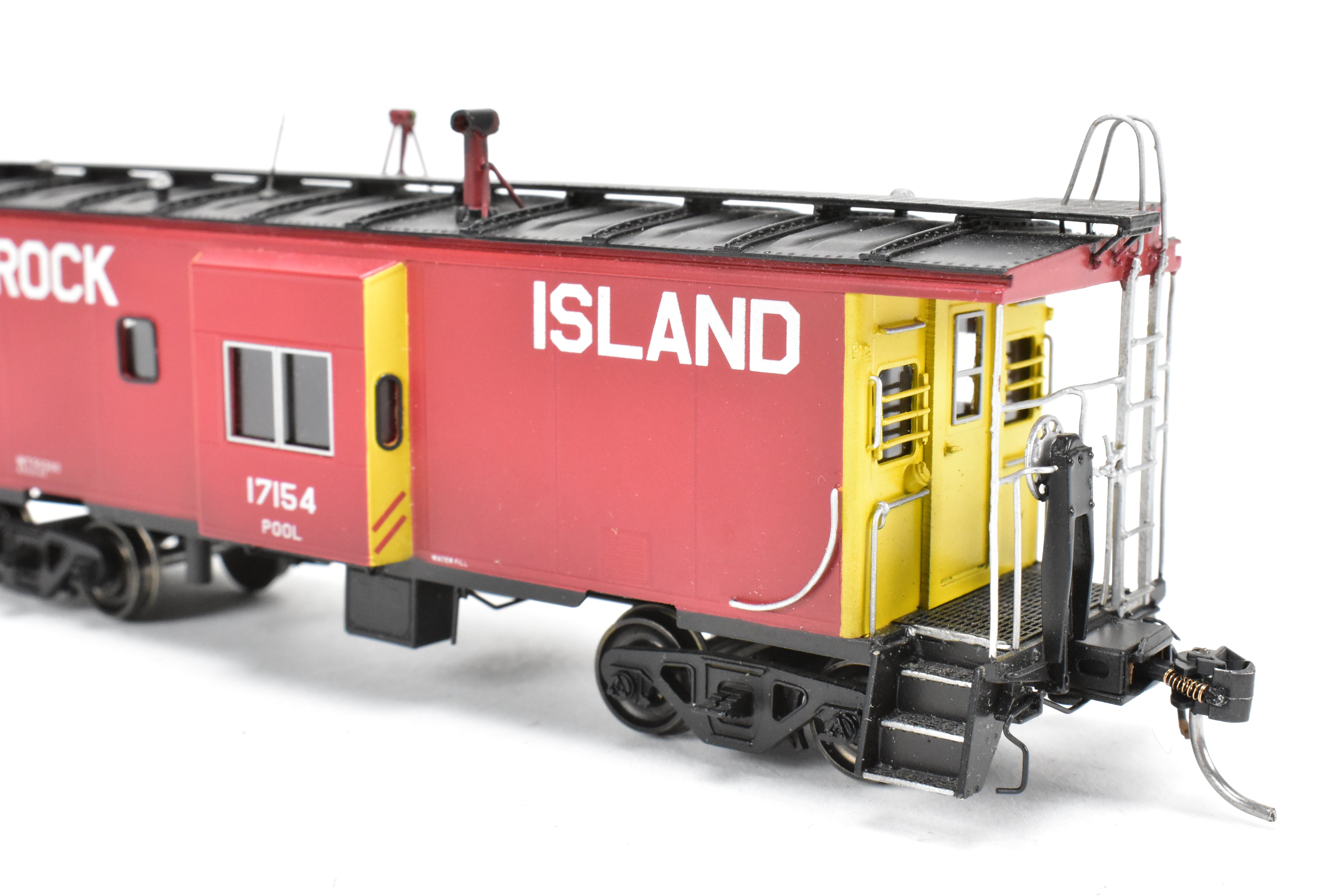 HO Scale Brass Model - Overland Models, Inc. (OMI) Custom Weathered Rock Island Bay - Window Caboose for Pool Service