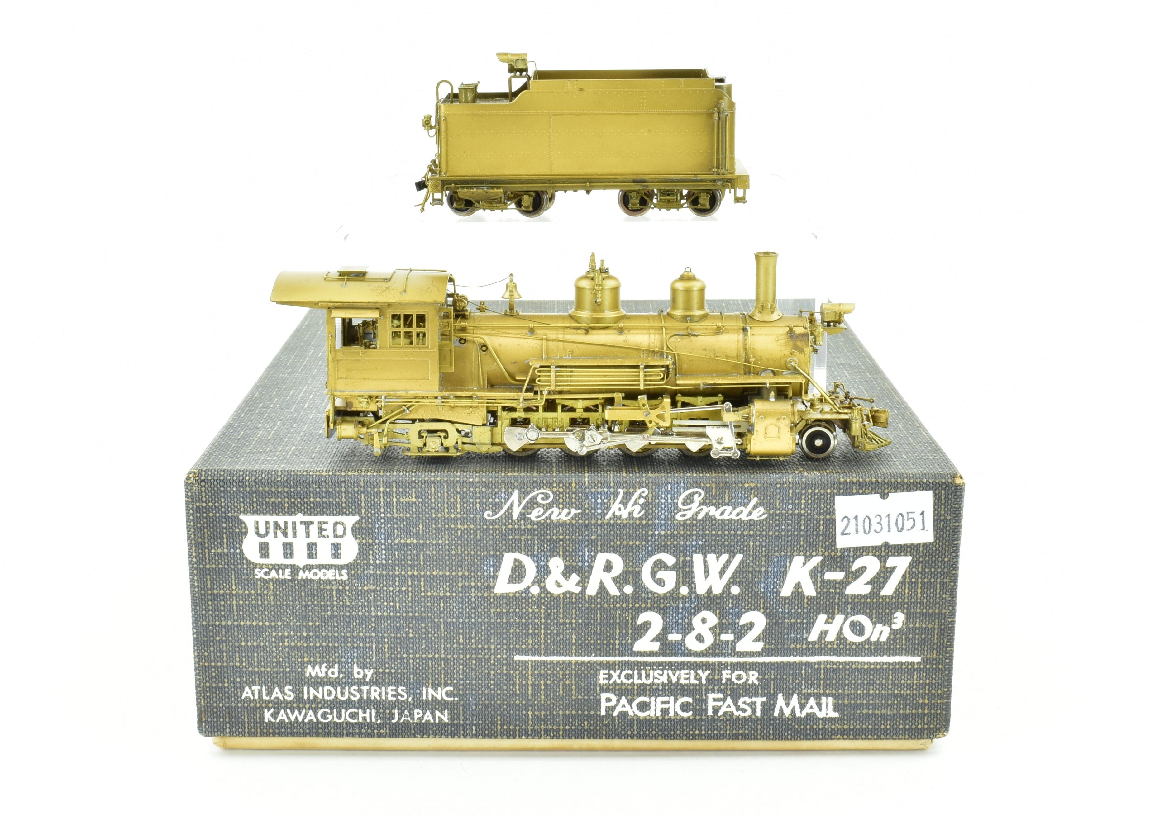 HOn3 High - Quality Brass PFM United D&RGW Denver & Rio Grande Western K - 27 2 - 8 - 2 Hi - Grade Model