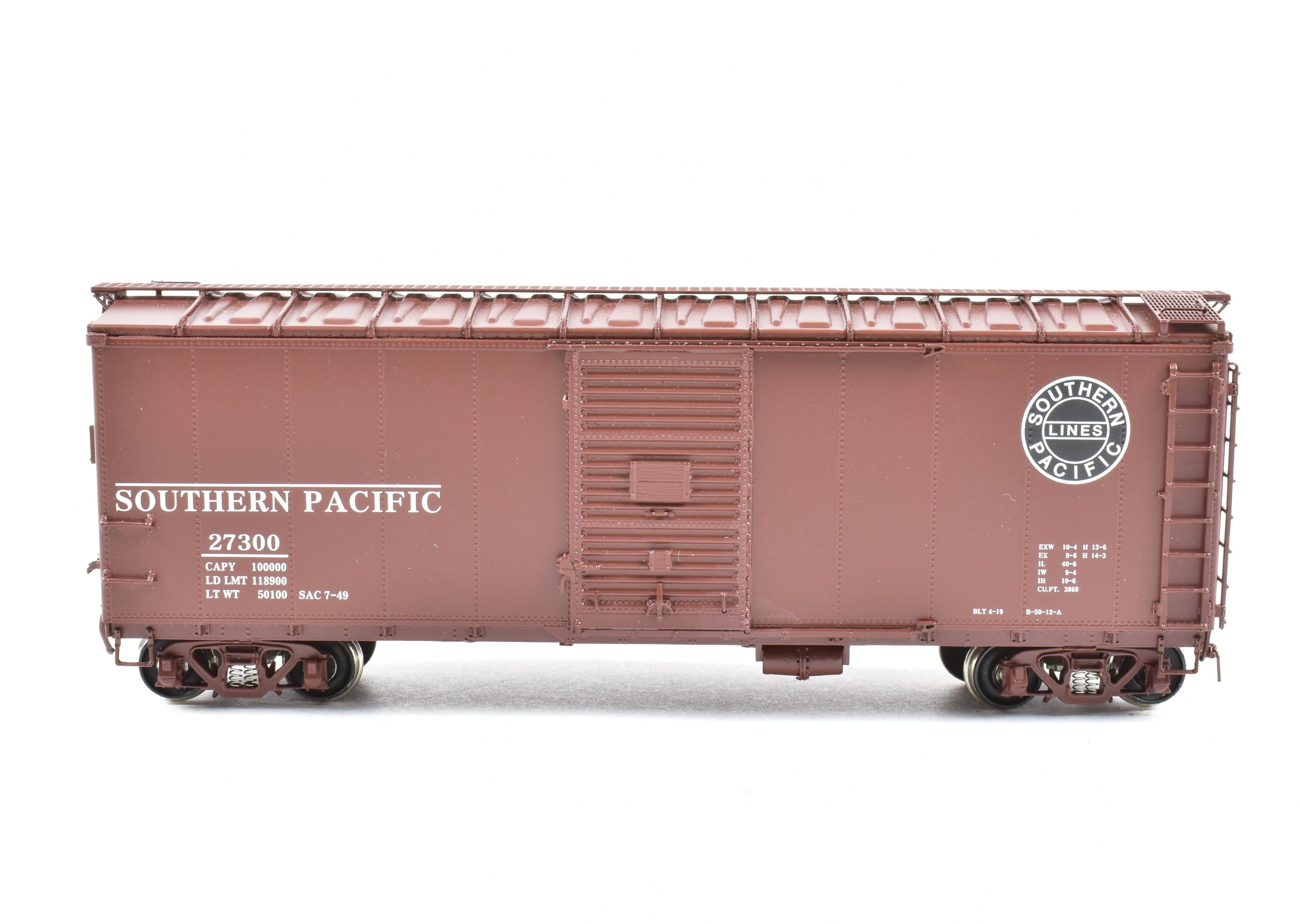 High - Quality HO Scale Brass CIL - Challenger Imports Southern Pacific Class B - 50 - 12 - A Rebuilt Steel - Sided Box Car with Factory Painting