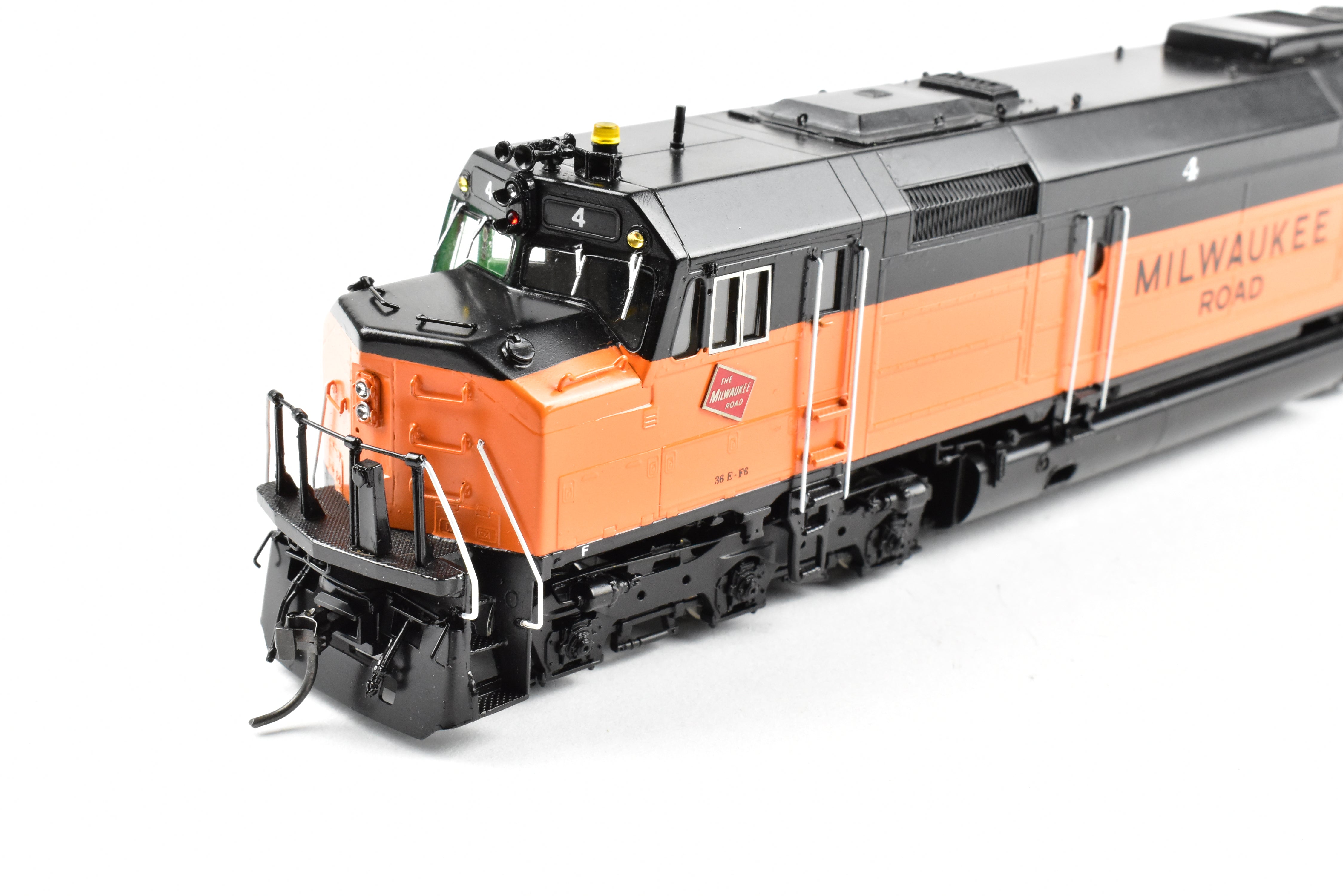 HO Scale Brass Freight Train Model - Overland Models Inc. Milwaukee Road EMD FP45 Freight Version from 1970 Era, Number 4 with DCC Function