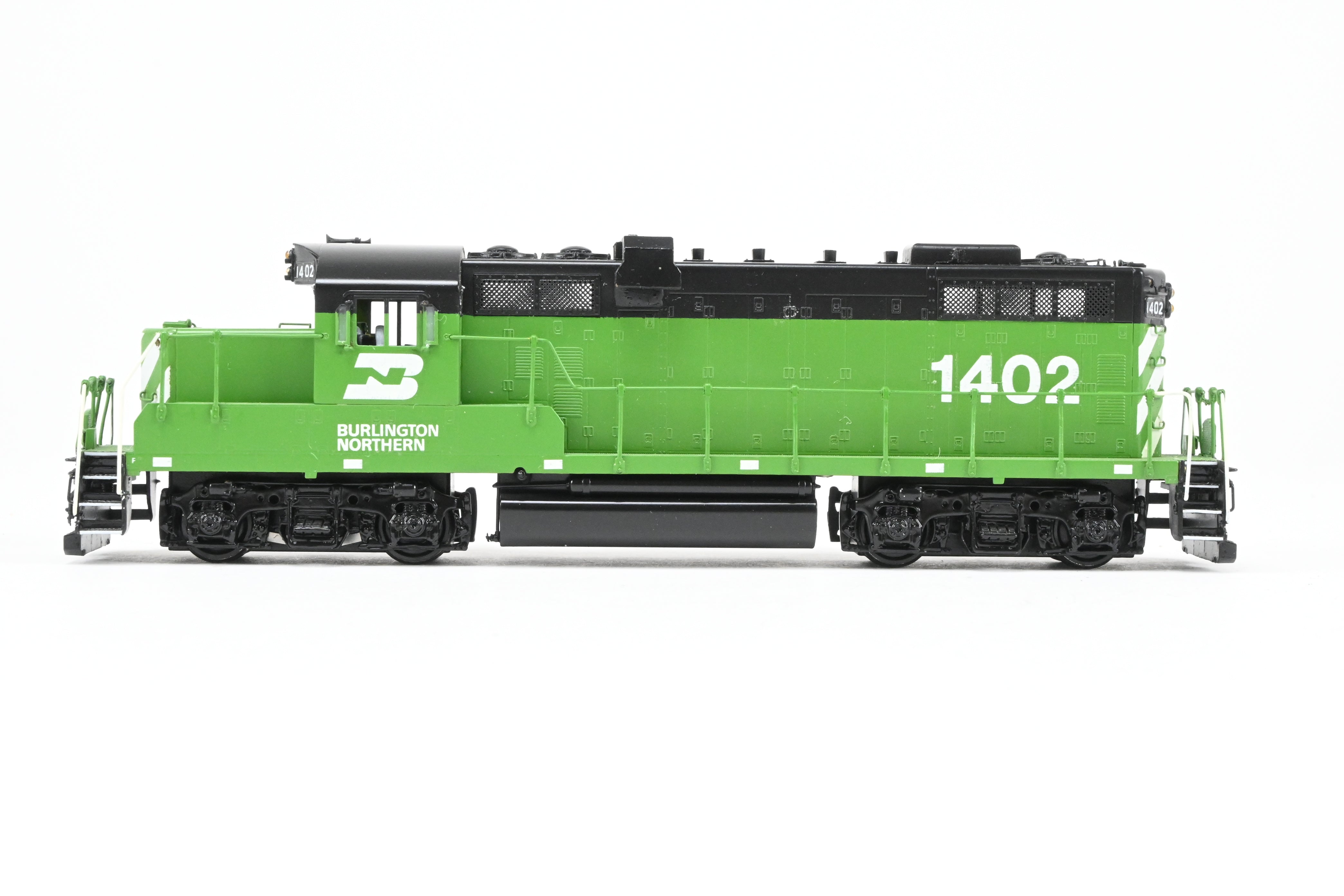 HO Scale Brass Model Train - Oriental Limited BN - Burlington Northern EMD GP - 7 Chop Nose Locomotive with Custom Painting and Numbering CP #1402