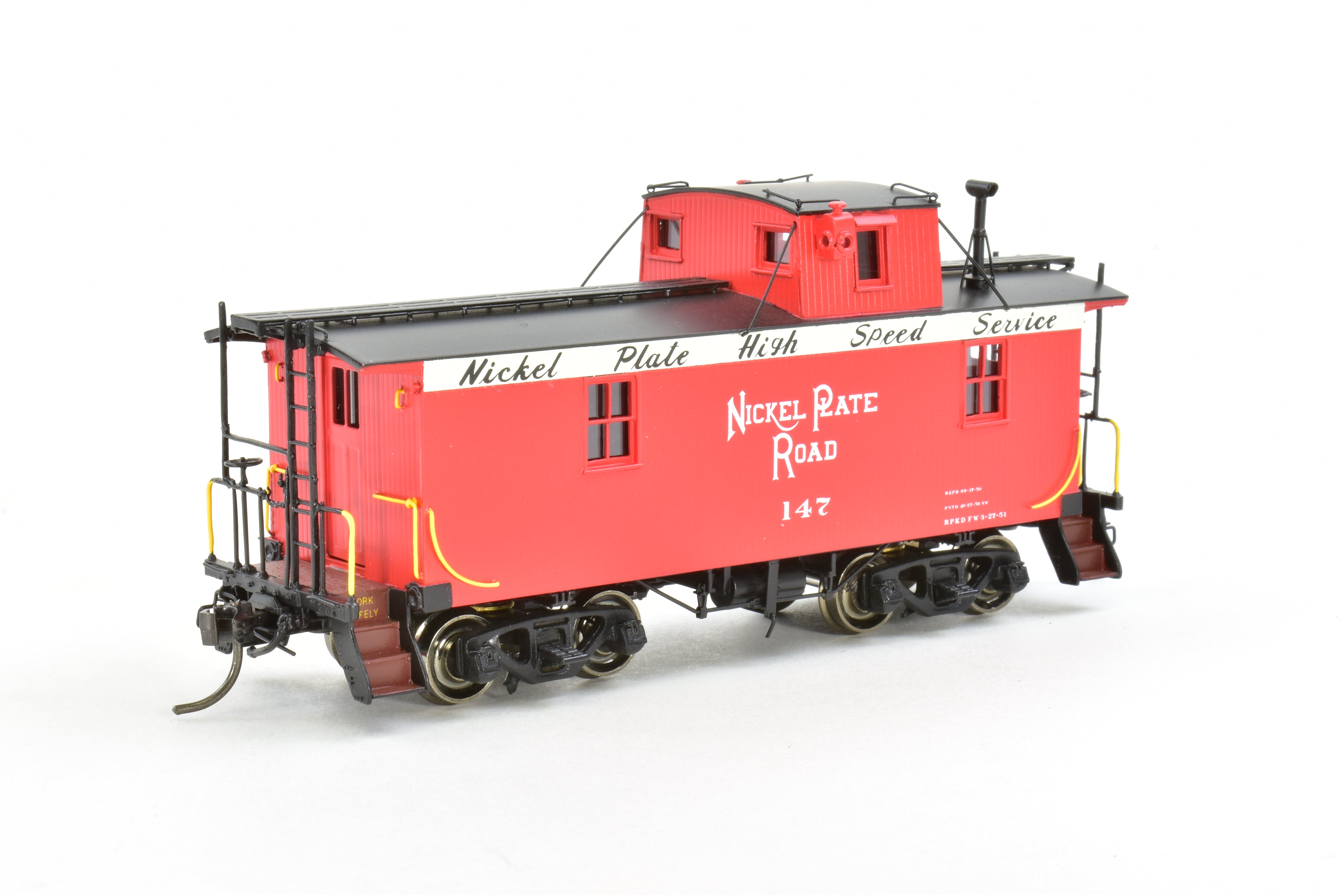 HO Brass DVP - 26' Wood Caboose, Nickel Plate Road Offset Cupola, No. 147