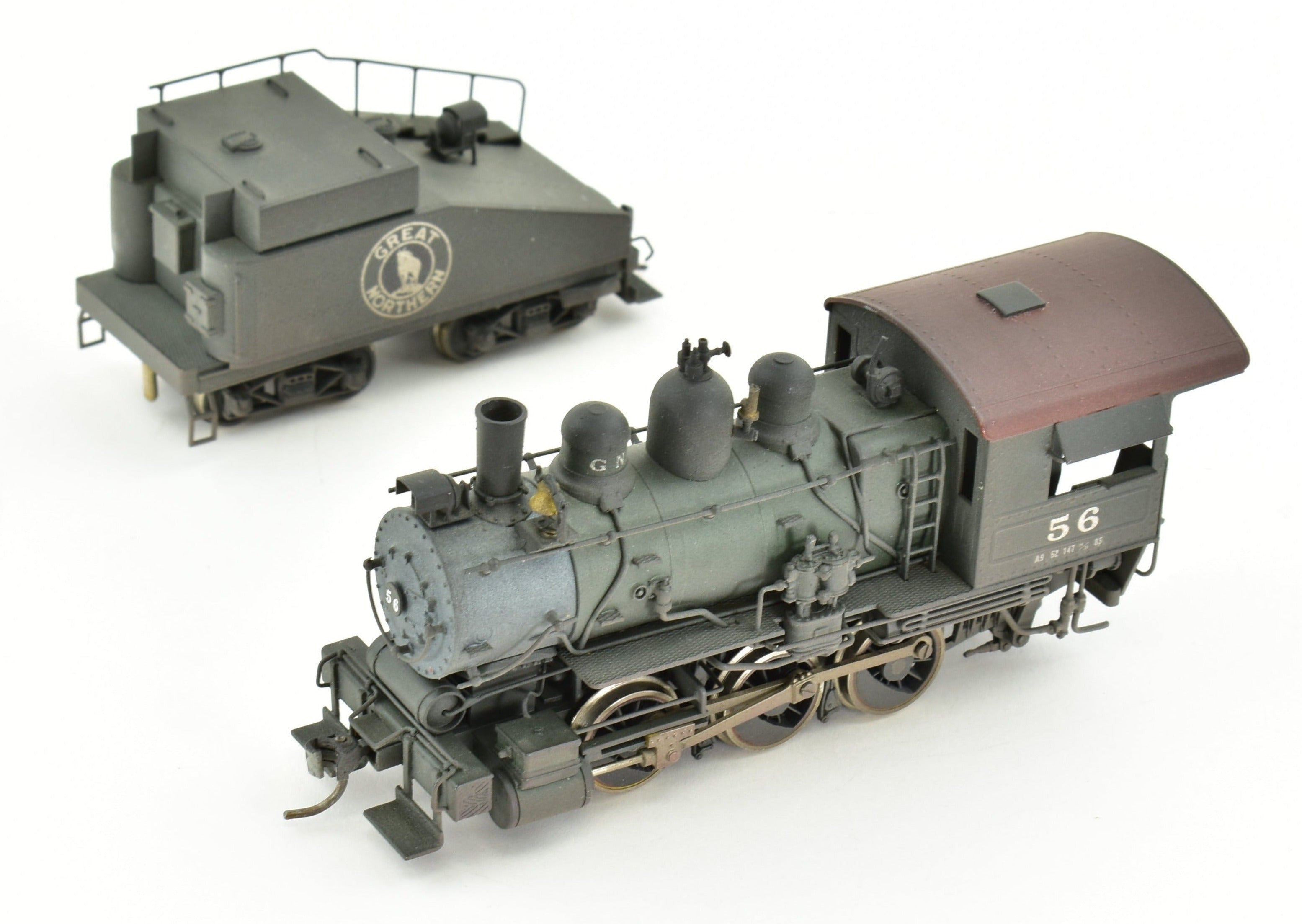 HO Scale Brass Great Northern 0-6-0 A-9 Custom Painted Steam Locomotive No. 56