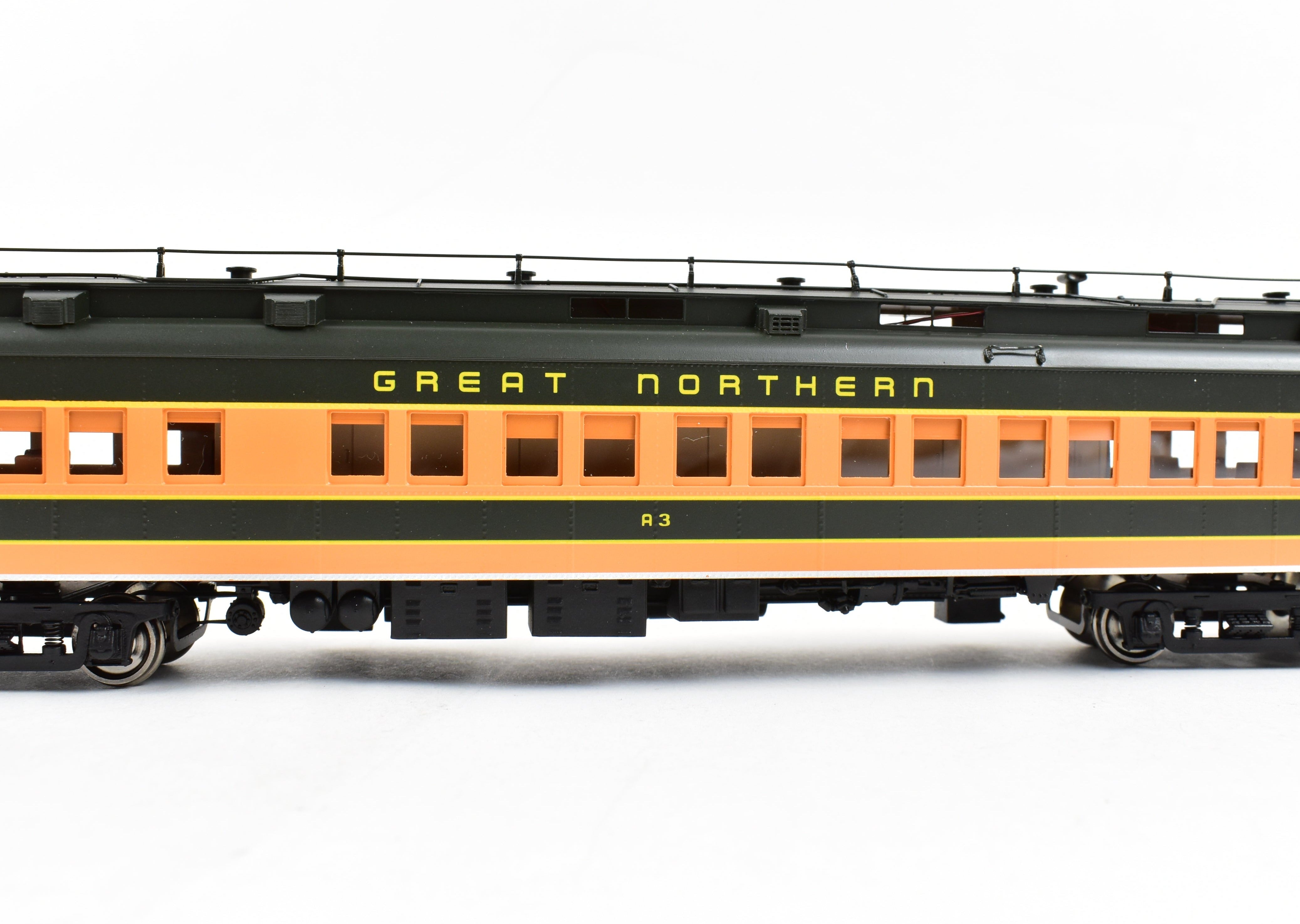 High - Quality HO Scale New Brass Model Train of North Bank Line and Great Northern 2nd A3 Business Car in Empire Builder Design