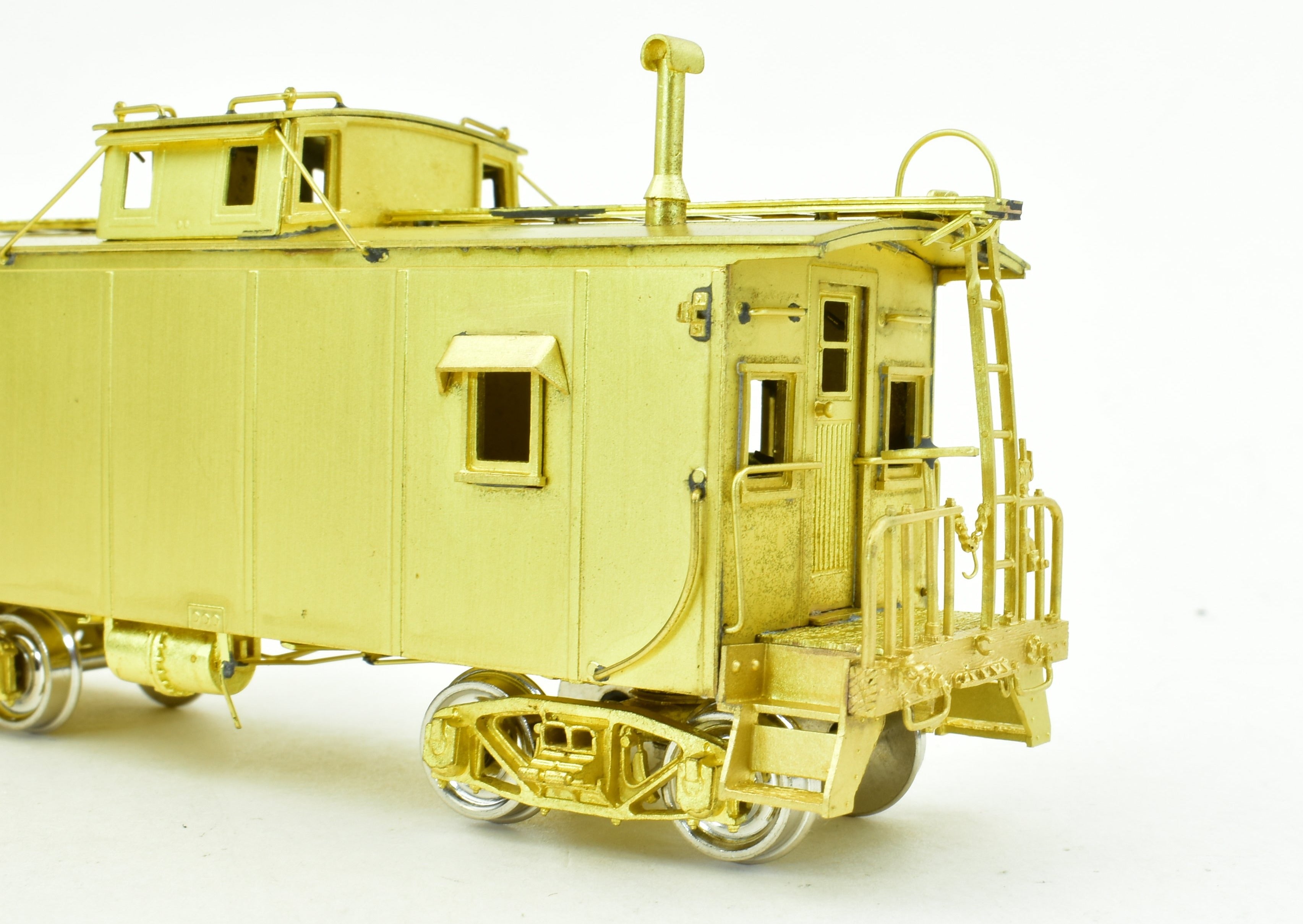 HO Scale Brass Model Train - Overland Models, Inc. (OMI) Central Railroad of New Jersey (CNJ) Plywood Caboose Equipped with Andrews Trucks