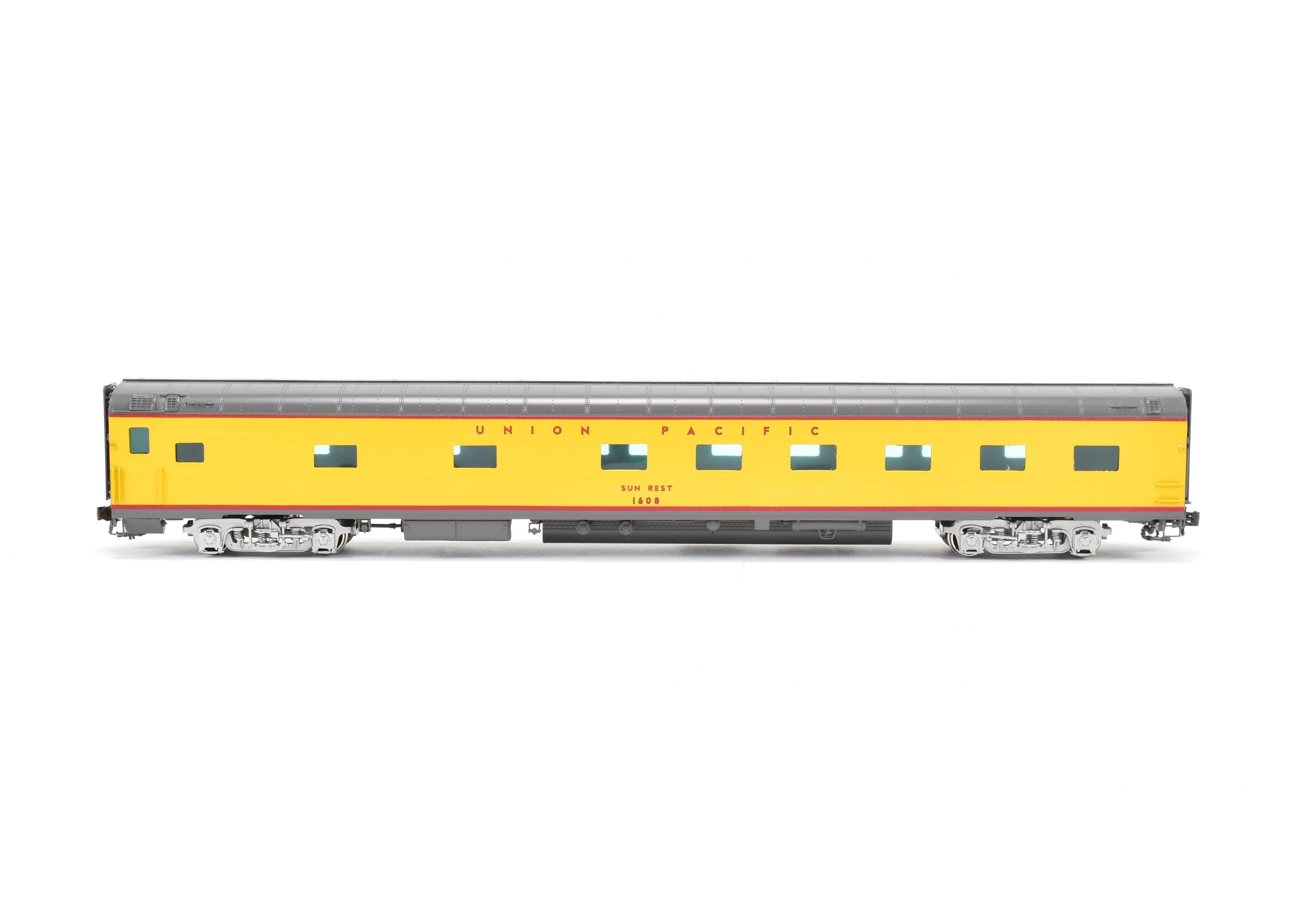 HO Scale Brass Model Train - Union Pacific Sun Series 11 - Bedroom Sleeper Car C/P #1608 by Wasatch Model Co.