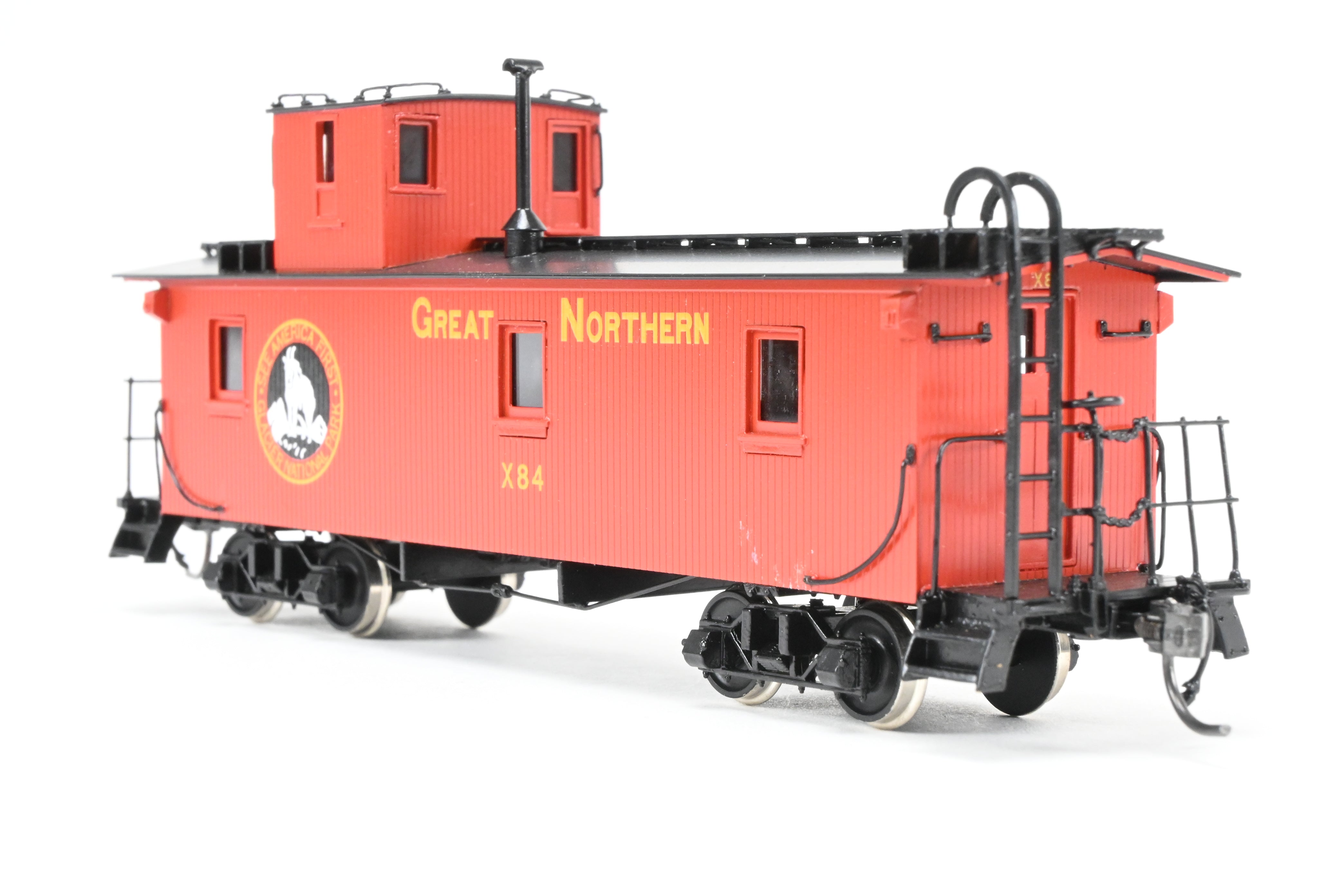 HO Scale Brass North Bank Line Great Northern 33-Foot Truss Rod Caboose Model, Product No. X84