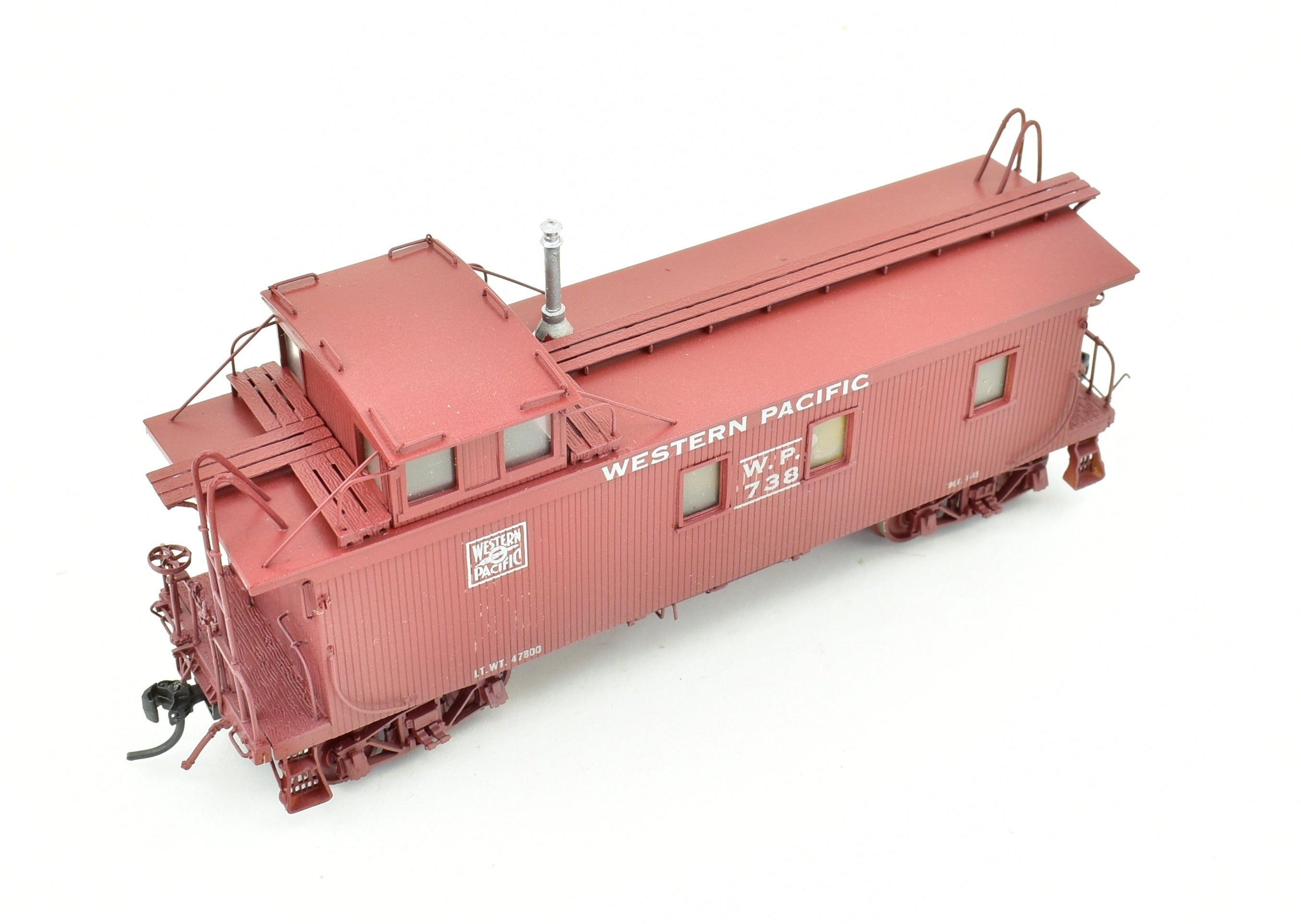 HO Scale Brass Western Pacific Wood Caboose by Overland Models, Custom Painted
