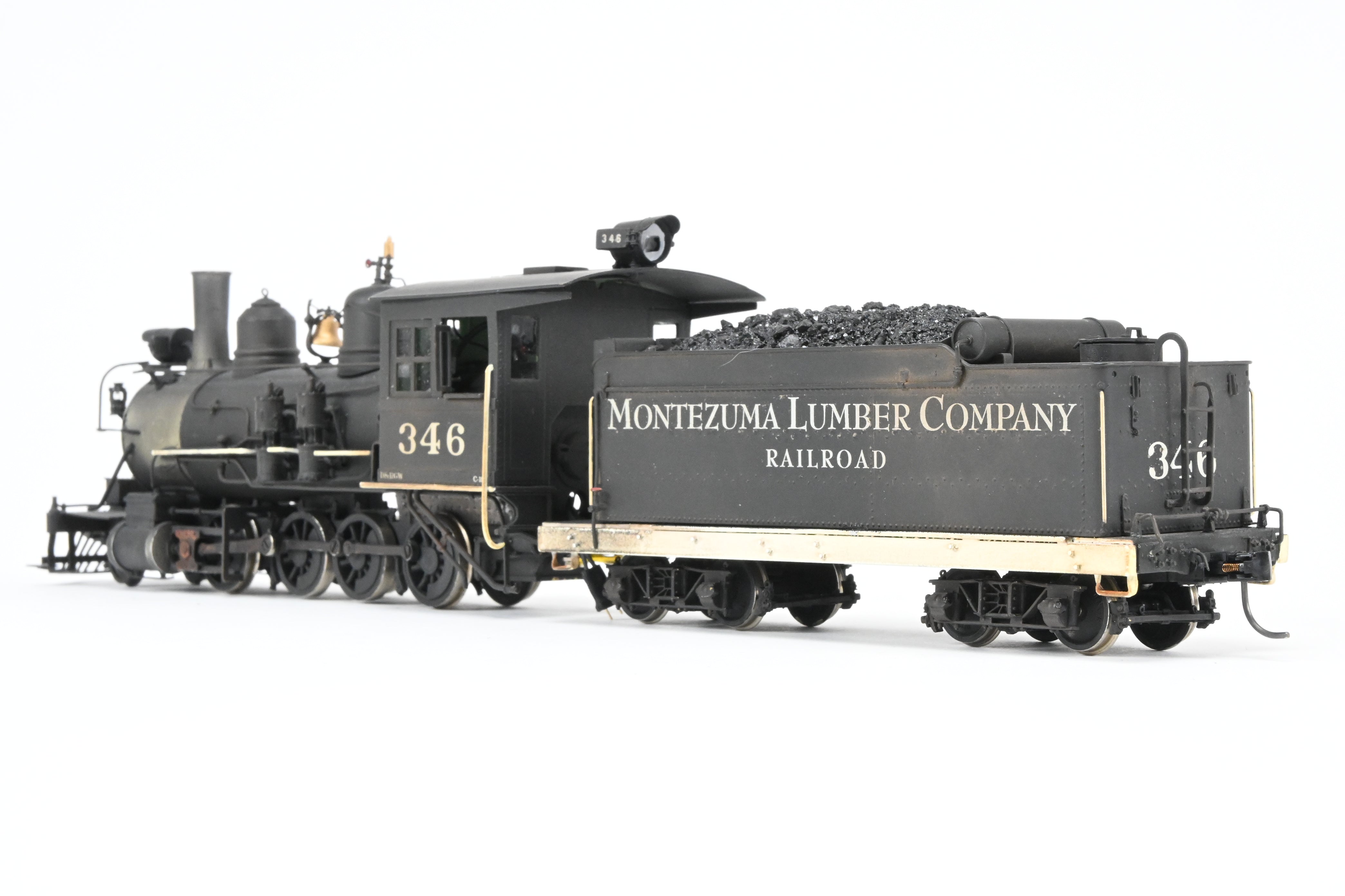 On3 Scale Brass Model Train - Balboa Scale Models' Exclusive Custom Denver & Rio Grande C-19 2-8-0 CP Locomotive with Correct Tender for Montezuma Lumber Co. #346, Featuring Added Details and SoundTraxx Tsunami DCC/Sound System