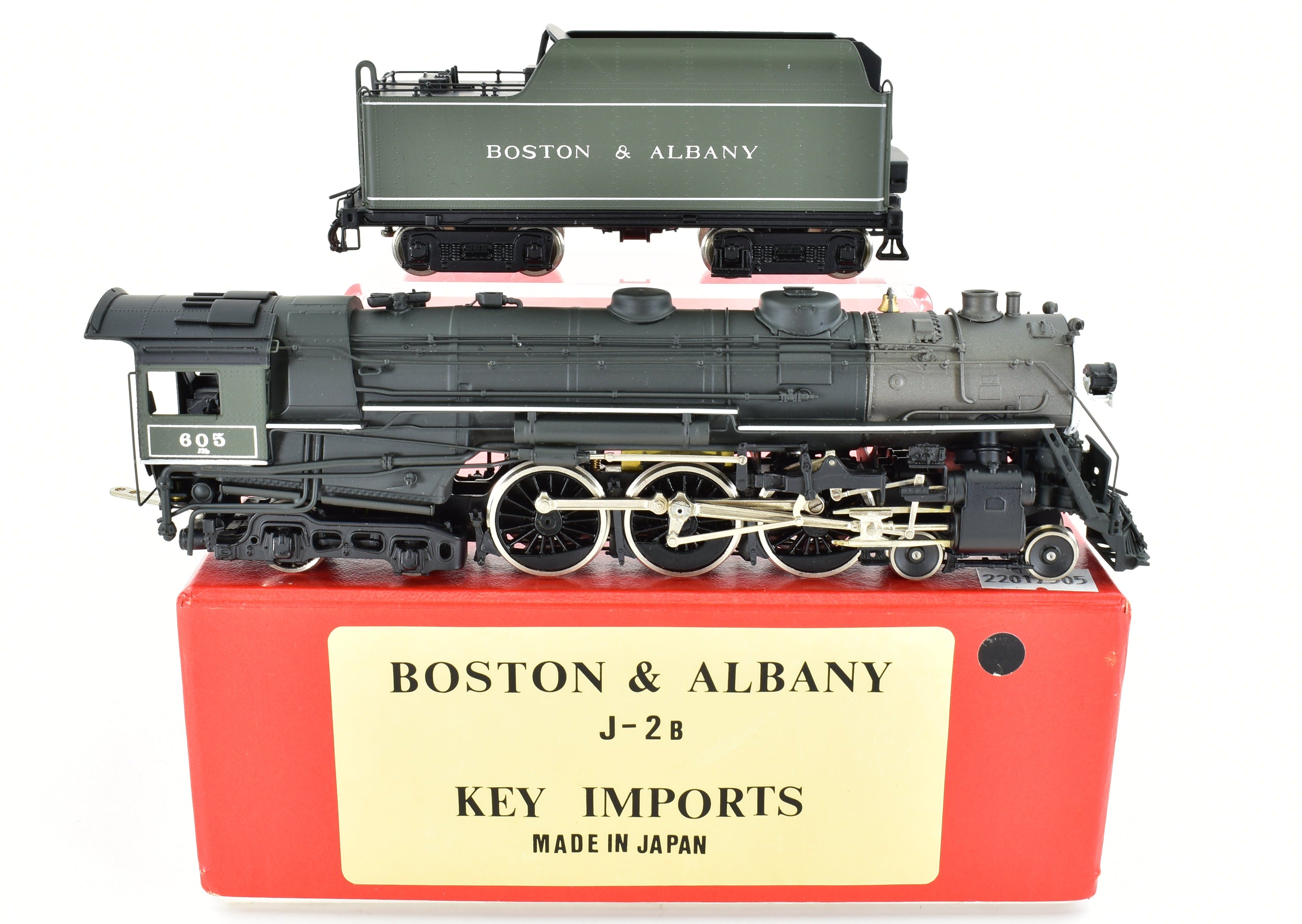 HO Scale Brass Key Imports Boston & Albany J - 2b 4 - 6 - 4 Hudson No. 605 Round Dome FP