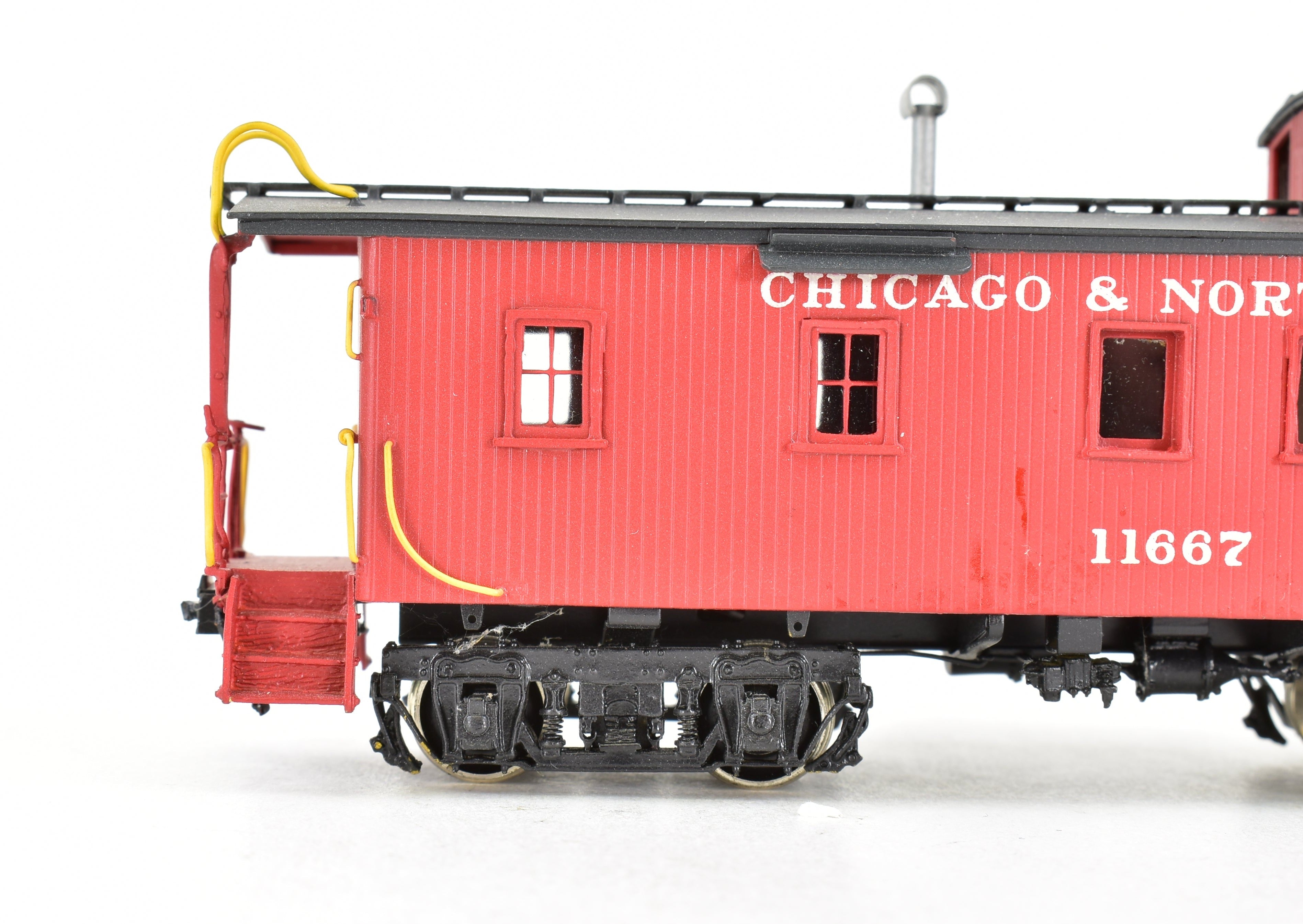 HO Scale Brass Chicago & North Western (C&NW) Wood Caboose with Number Board Version CP by Overland Models, Inc. (OMI)