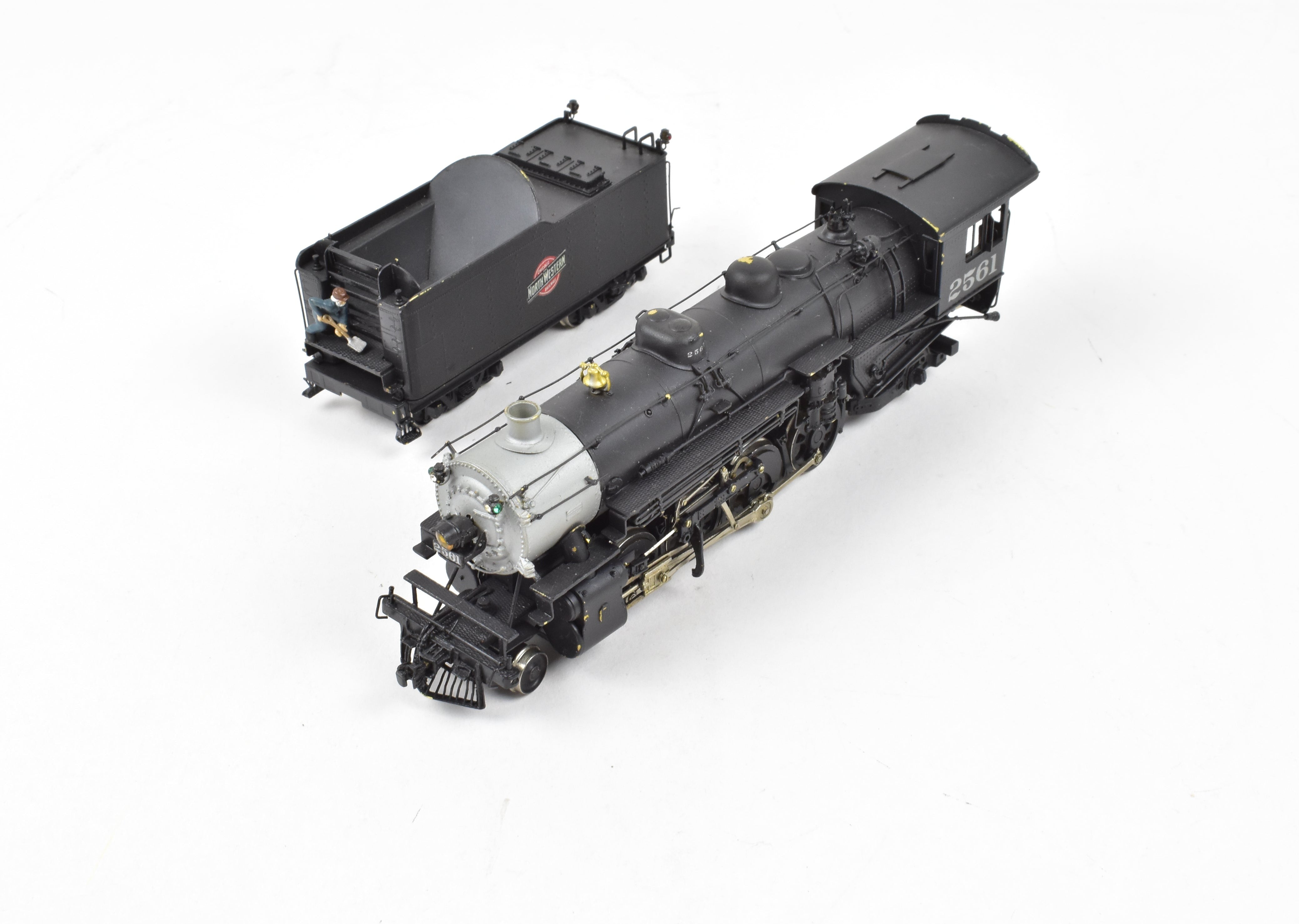 HO Scale Brass Model Train - Overland Models Chicago & North Western J - A 2 - 8 - 2 Mikado Locomotive in AS - IS Condition