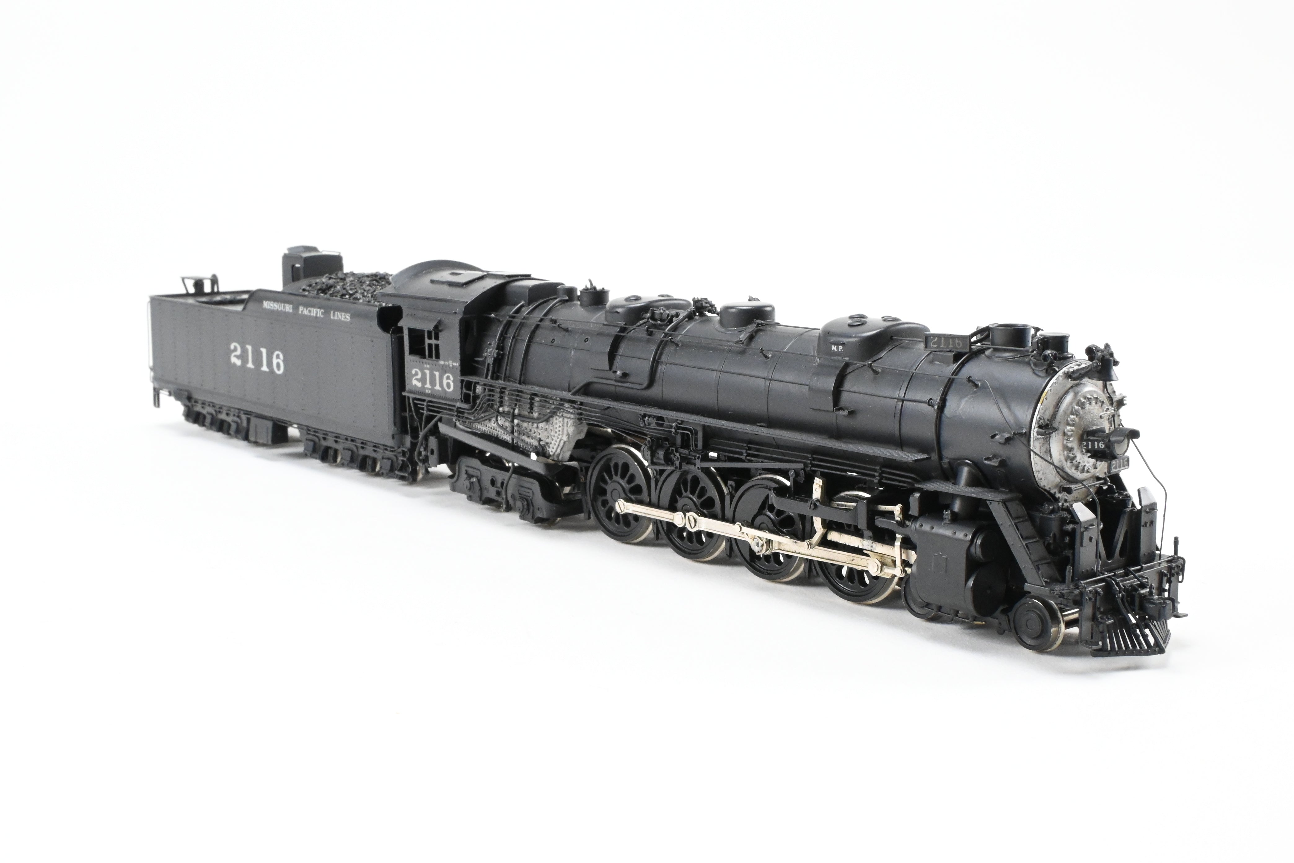 HO Scale Custom-Built Brass Model Train: Missouri Pacific 2100 Series 4-8-4 Locomotive, Custom Painted as No. 2116, One-of-a-Kind Creation by Joe G. Collias
