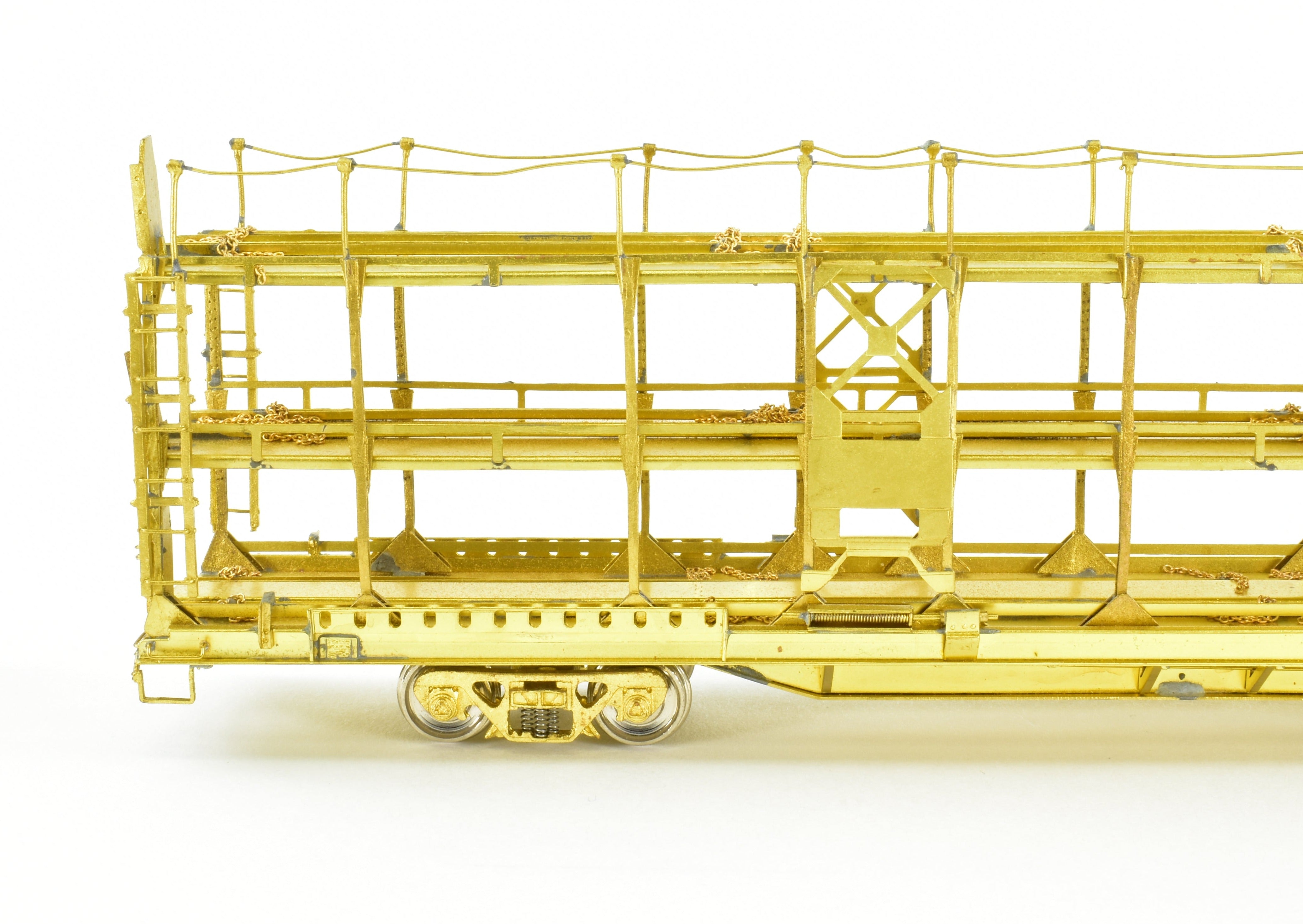 HO Brass OMI Overland Models Whitehead-Kales Tri-Level Auto Rack, 1987 Run