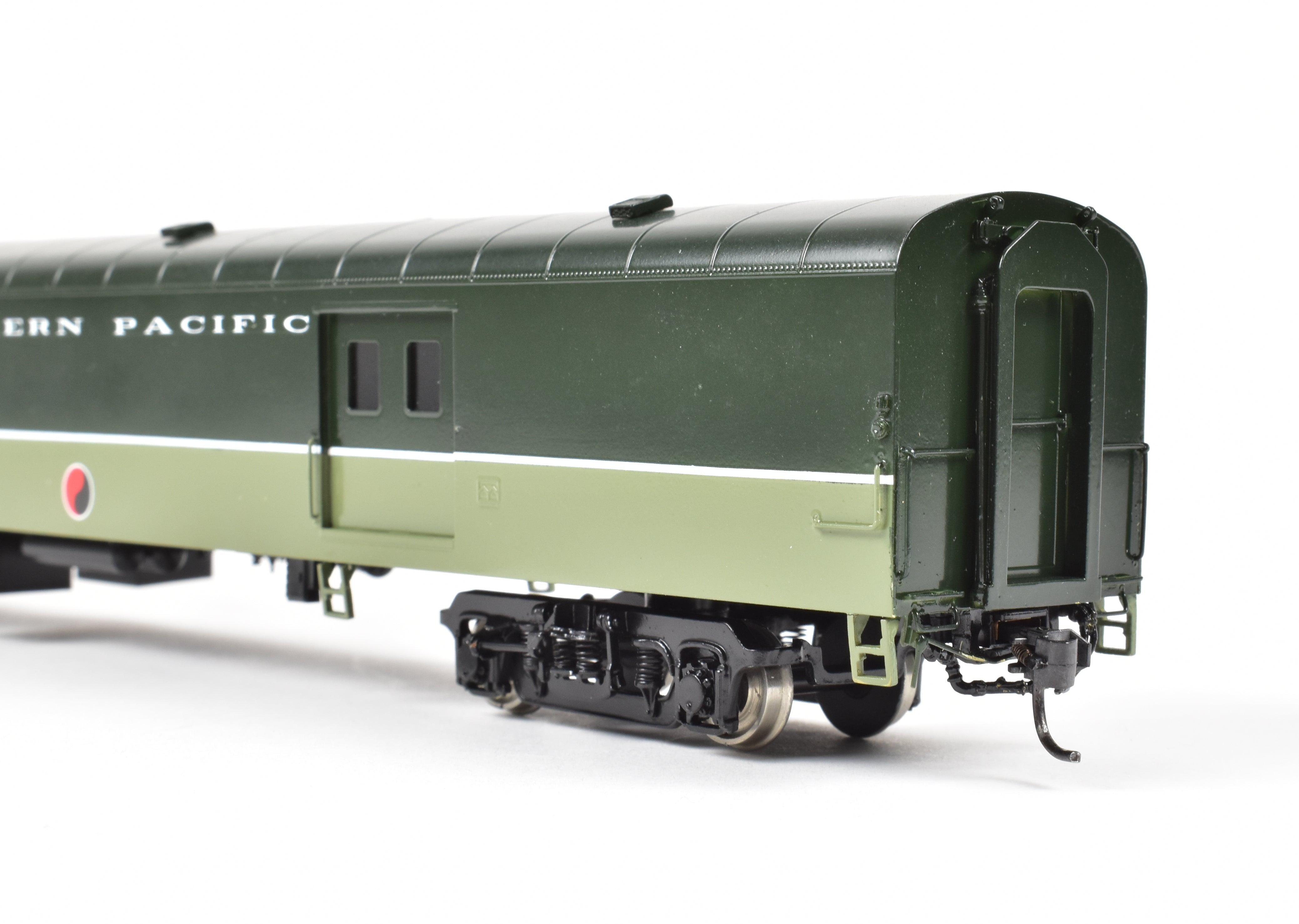 HO Scale Brass Model Railroad Baggage Car by A. W. Enterprises - Northern Pacific #203 - 239 Professionally Painted in North Coast Limited Lowey Scheme