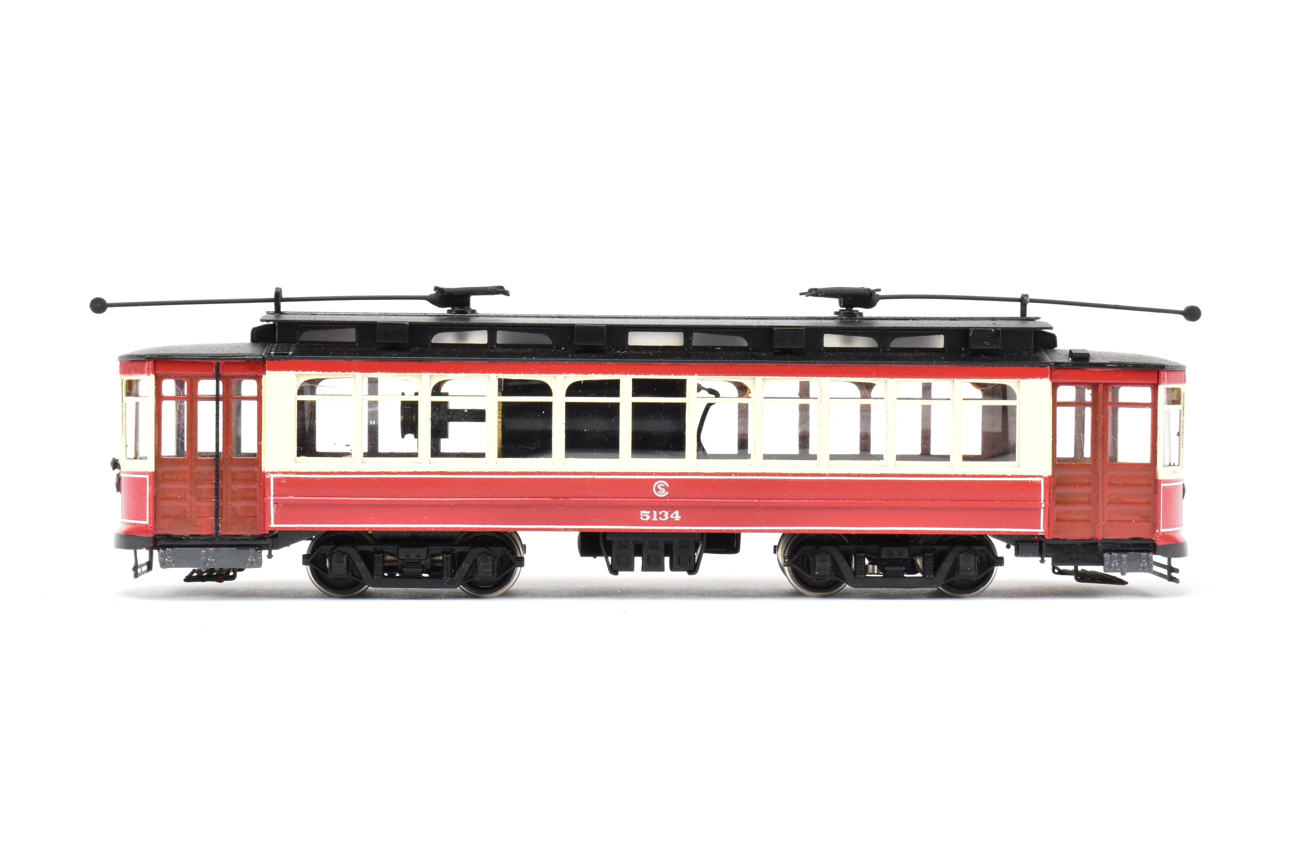 HO Scale Brass Interurban Model - Fairfield Models 347 CSL Chicago Surface Lines Short Brill Car with Custom Paint Job, Road Number 5124, in REBOXX Packaging