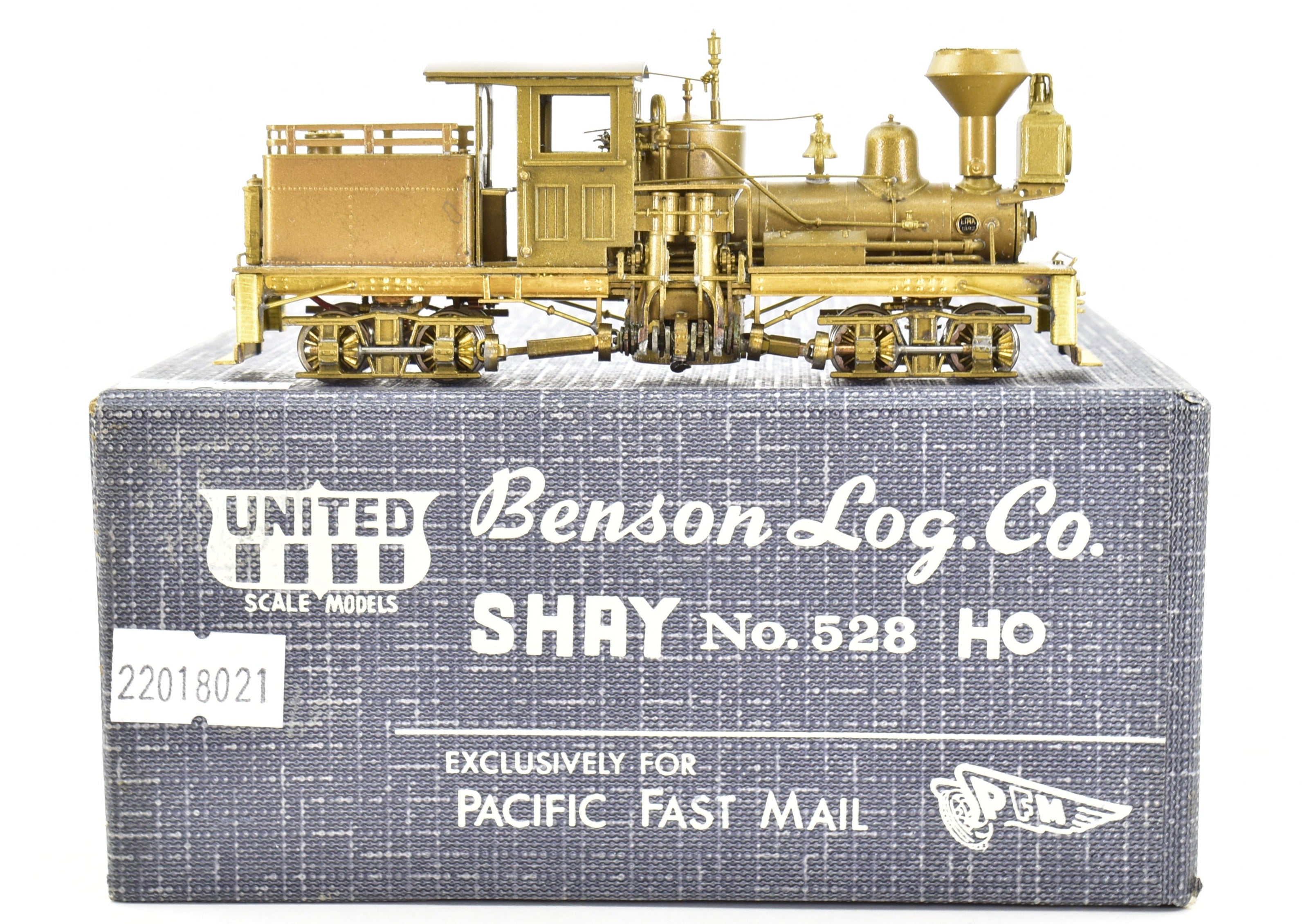 High - Quality HO Scale Brass Shay Locomotive Model - PFM - United Benson Logging Co. 2 - Truck Tee - Boiler Shay No. 528