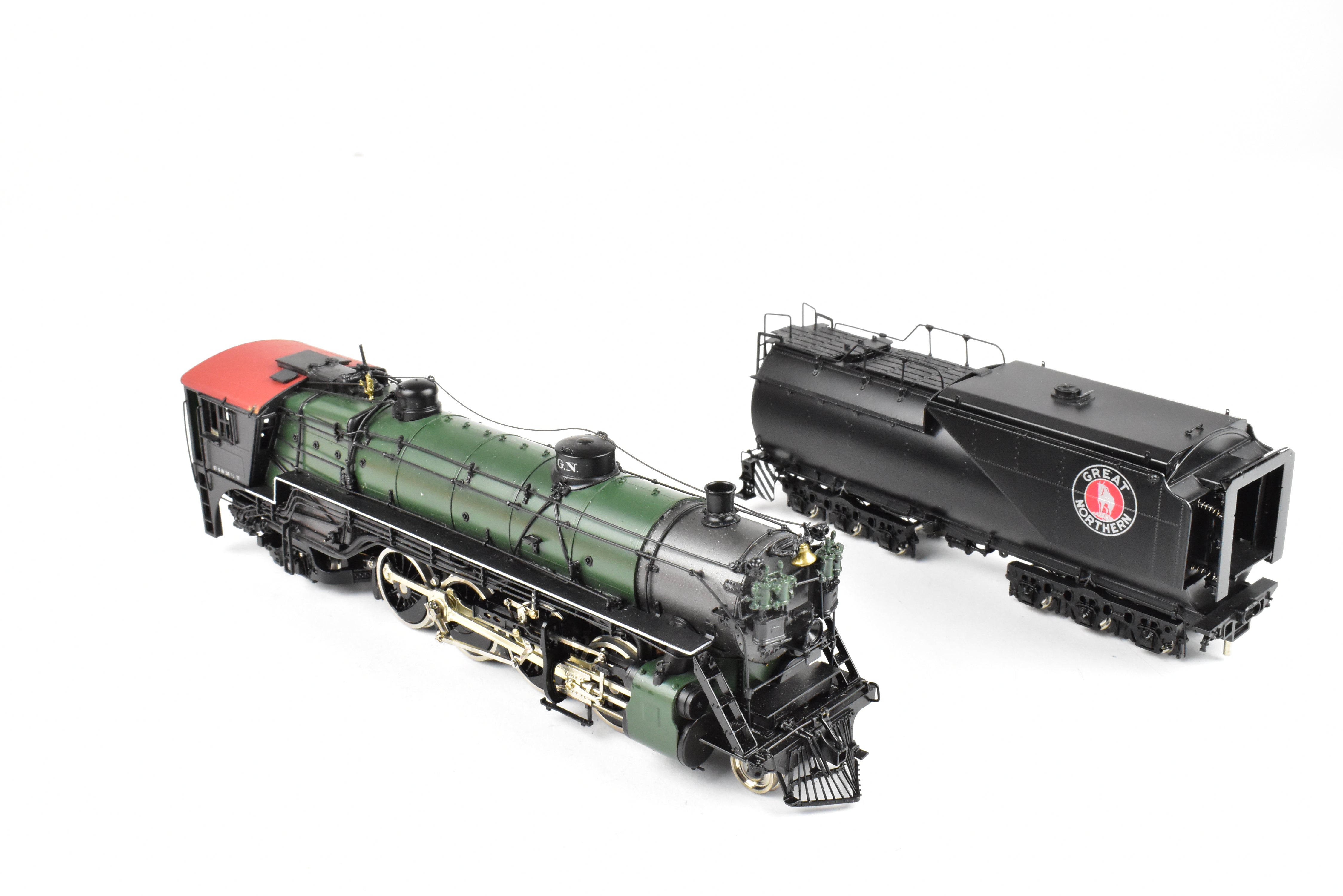 HO Scale Brass Model Train - Precision Scale Co. (PSC) Great Northern Class O - 7 with Vestibule Cab 2 - 8 - 2 Freight Locomotive