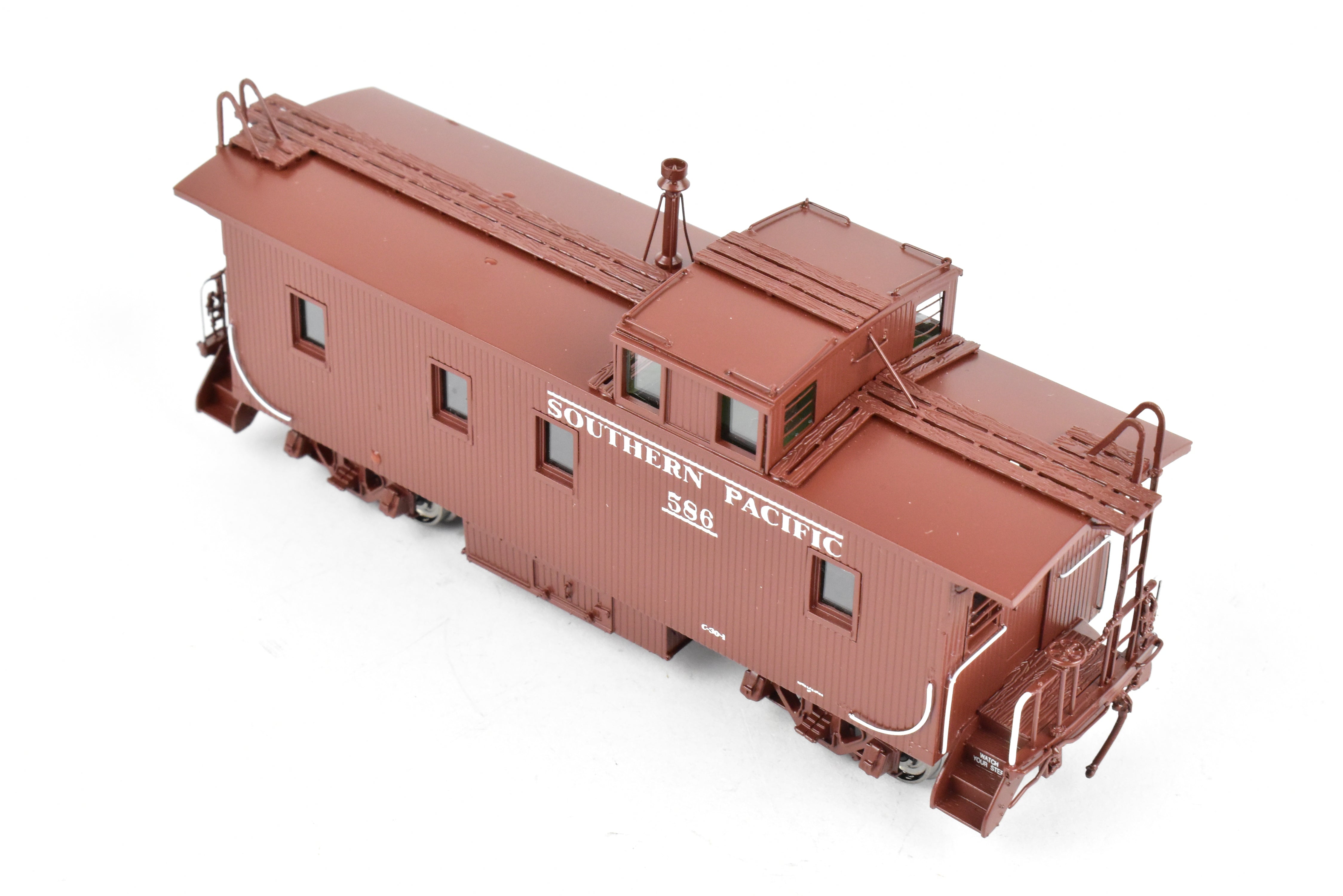HO Scale Brass Model Train - Southern Pacific Wood Side Caboose, Straight Side Cupola Class C - 30 - 1 FP No. 586 by Challenger Imports