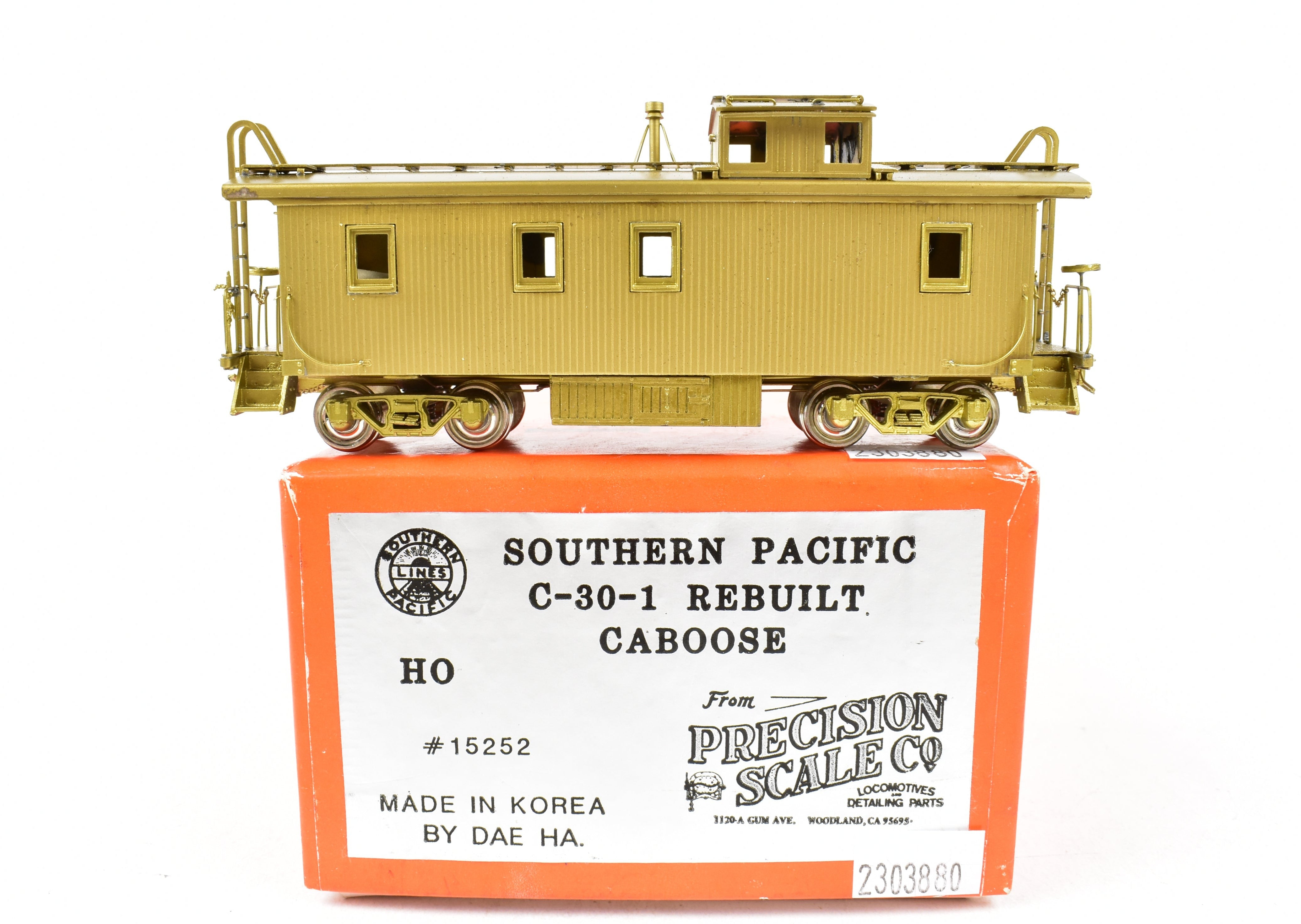 HO Scale Brass Precision Scale Co. Model - Southern Pacific C-30-1 Rebuilt Wooden Cupola Caboose by Precision Scale Co.