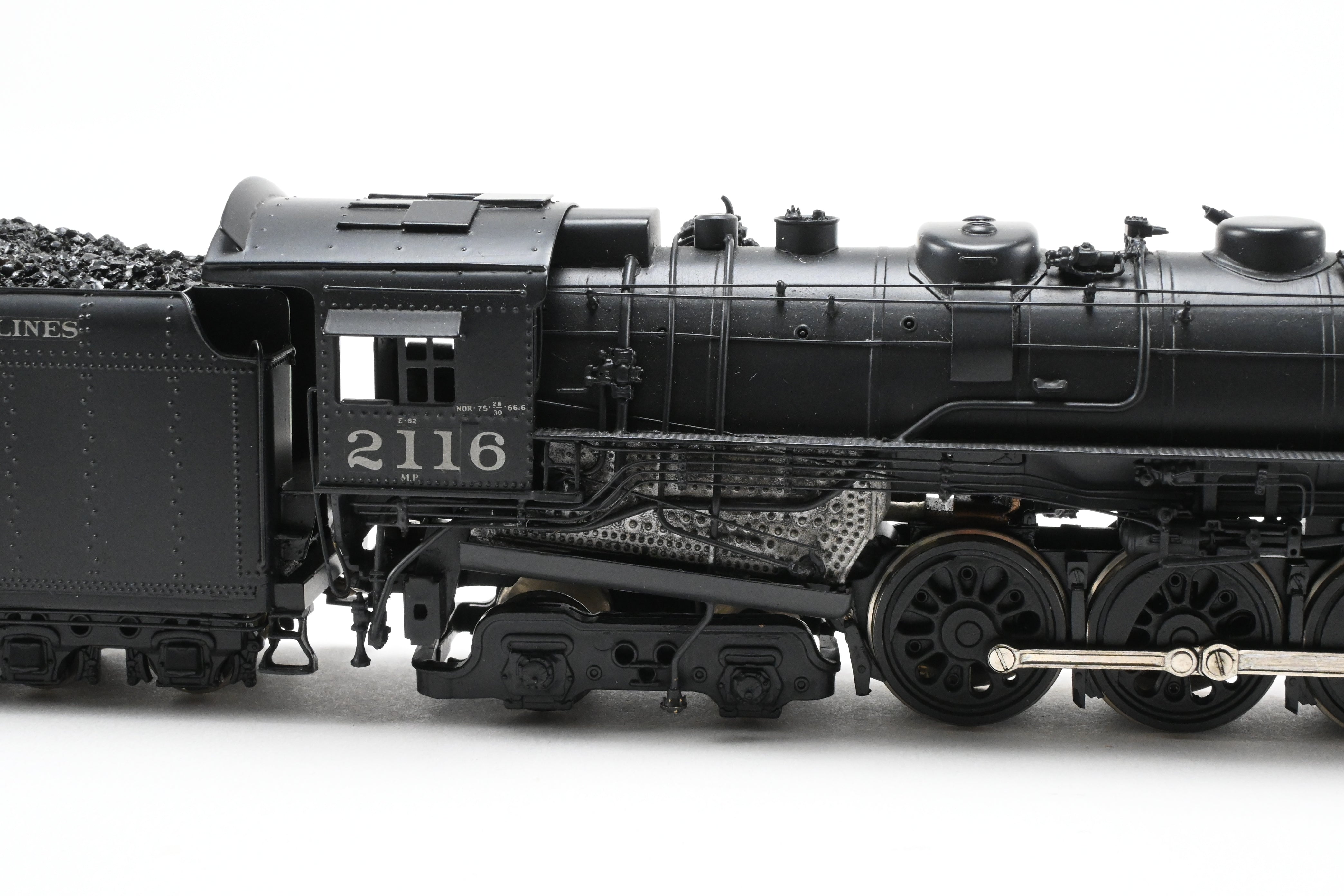 HO Scale Custom-Built Brass Model Train: Missouri Pacific 2100 Series 4-8-4 Locomotive, Custom Painted as No. 2116, One-of-a-Kind Creation by Joe G. Collias