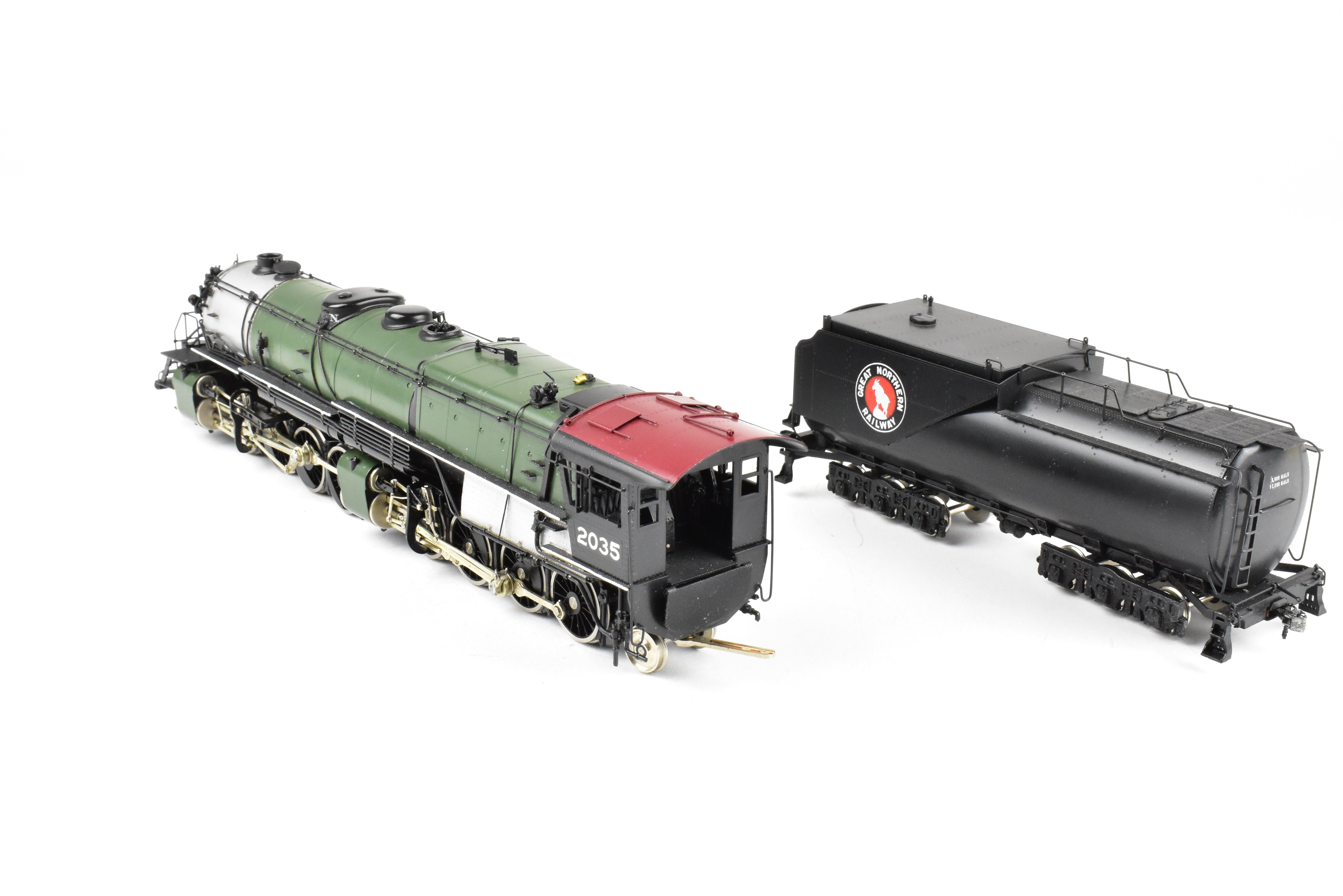 HO Scale Brass Model Train - Oriental Limited GN - Great Northern R - 1 2 - 8 - 8 - 2 Open Cab Version in Glacier Park Scheme No. 2035