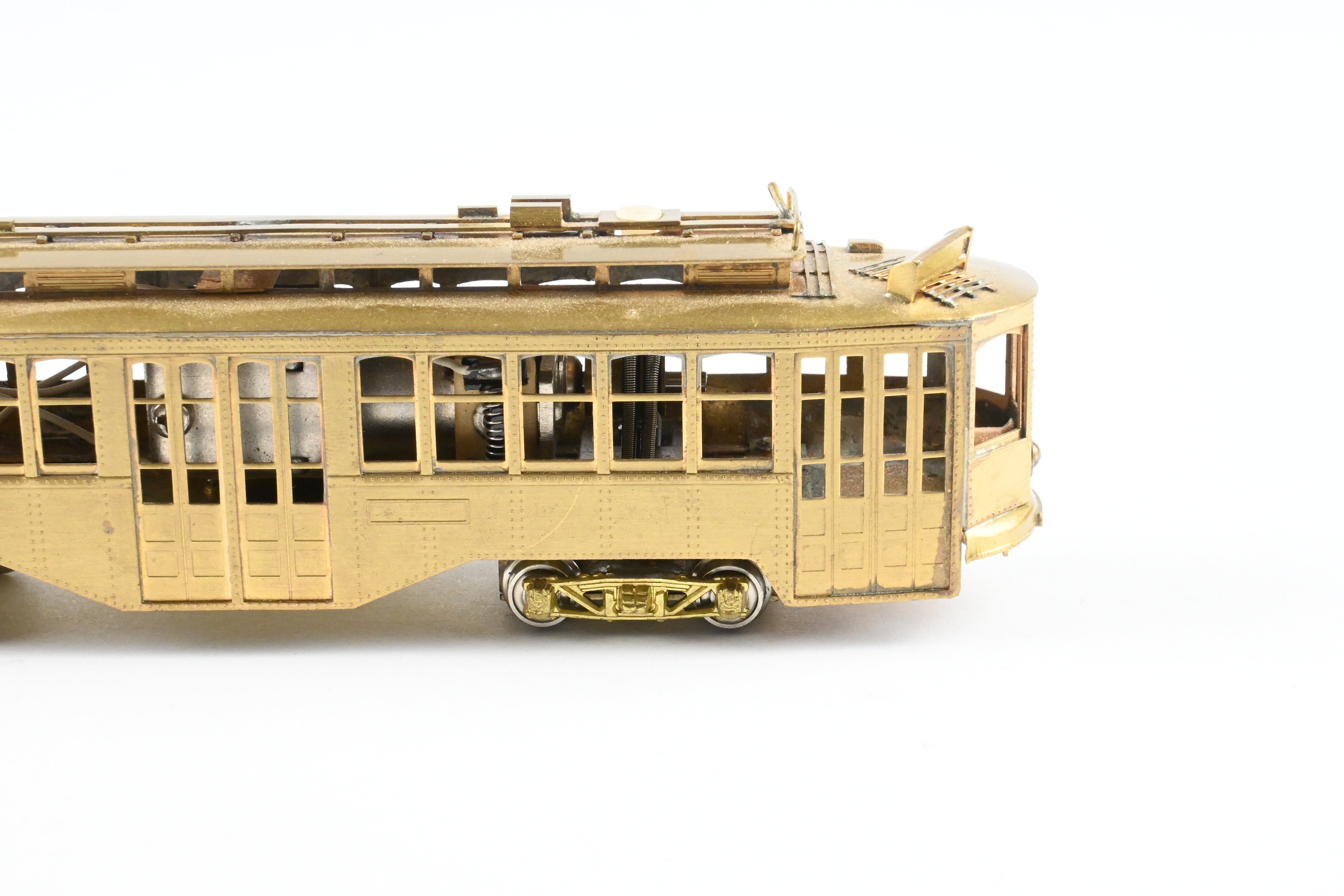 HO Scale Brass Pittsburgh Railway Co. Double Ended Jones Trolley in Reboxx, Poles Missing