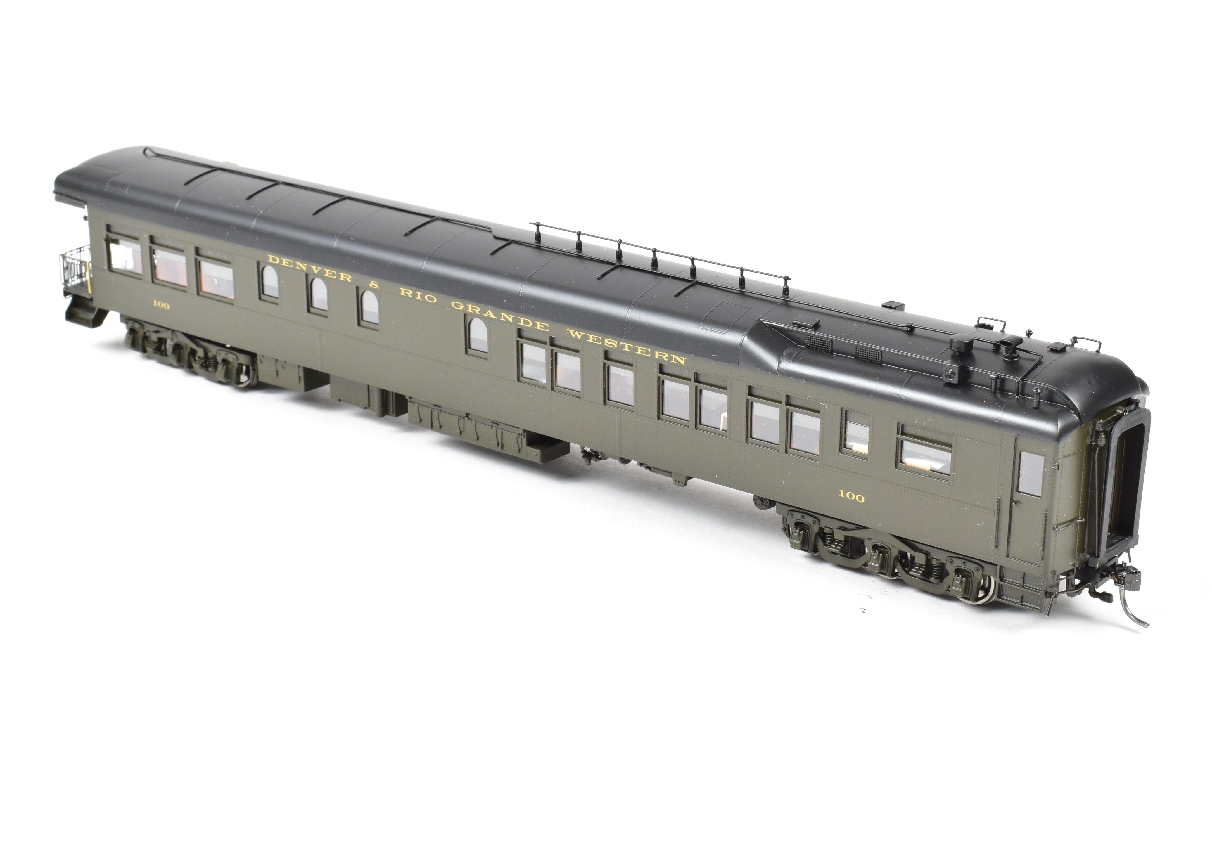 1937 - 1951 Era HO NEW Brass North Bank Line D&RGW 100 Pullman Green Business Car
