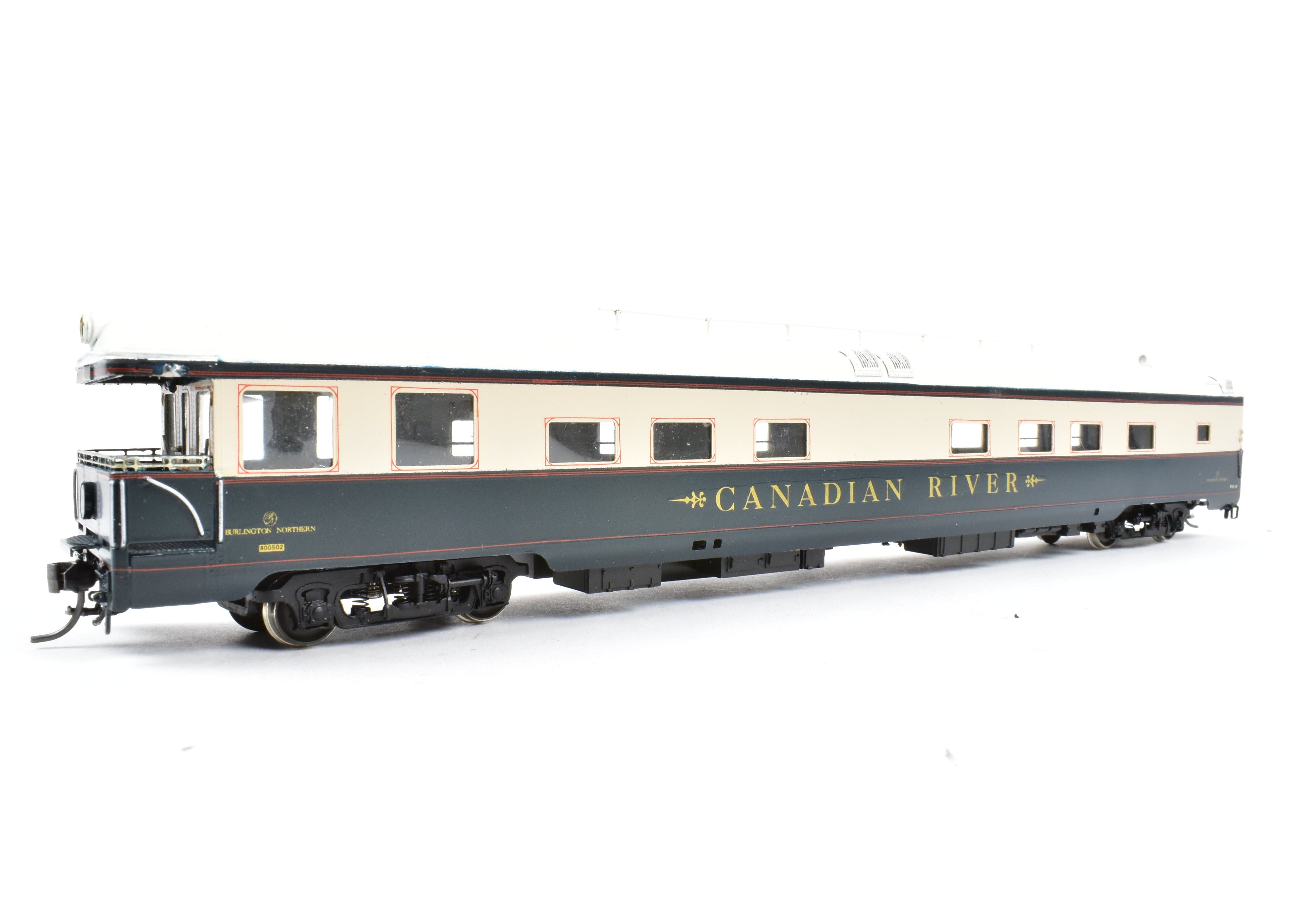 HO Scale Brass Burlington Northern 'Canadian River' Pro - Painted Business Car by W&R Enterprises