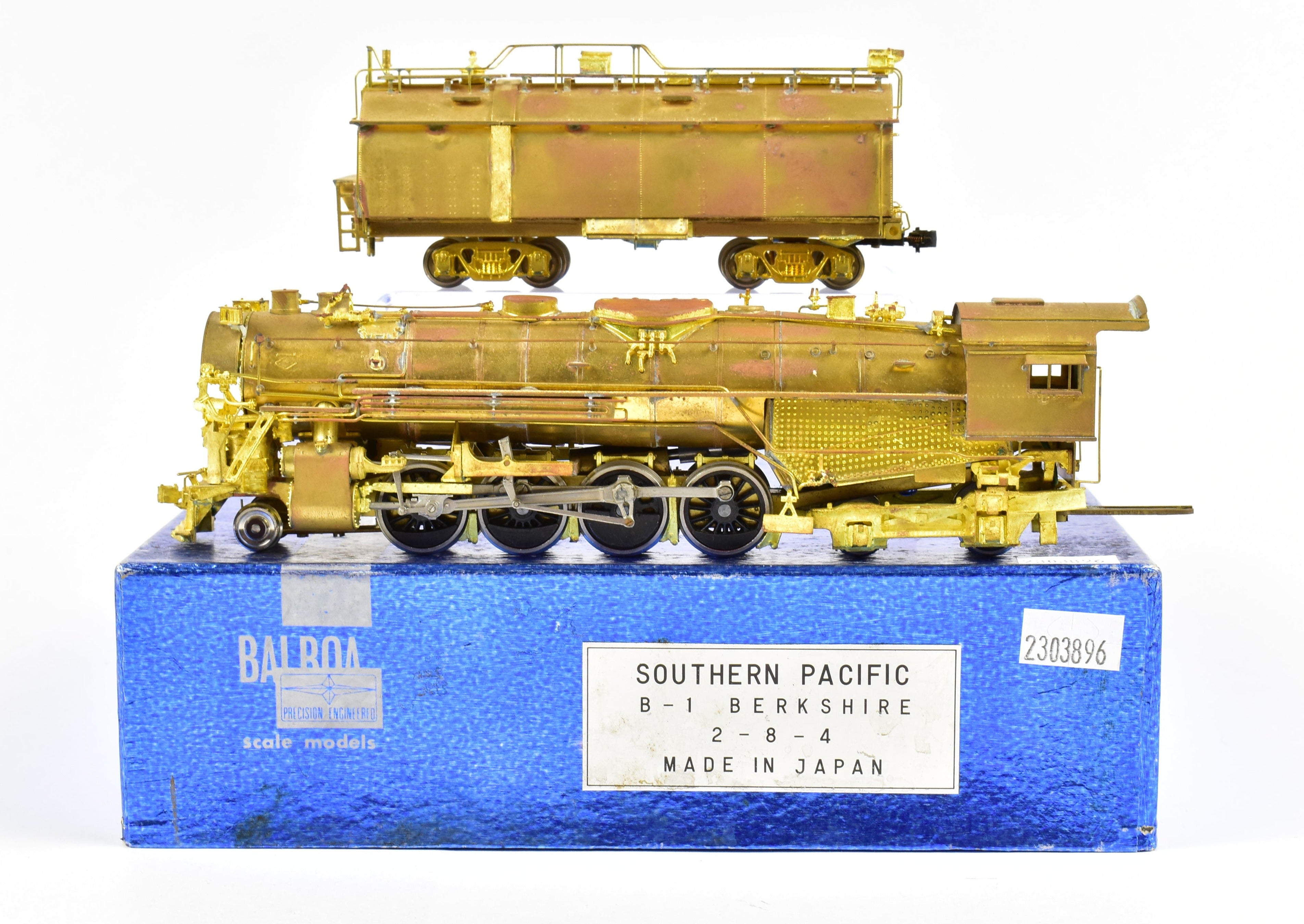 HO Scale Brass Balboa Model of Southern Pacific B - 1 Berkshire 2 - 8 - 4 Steam Locomotive