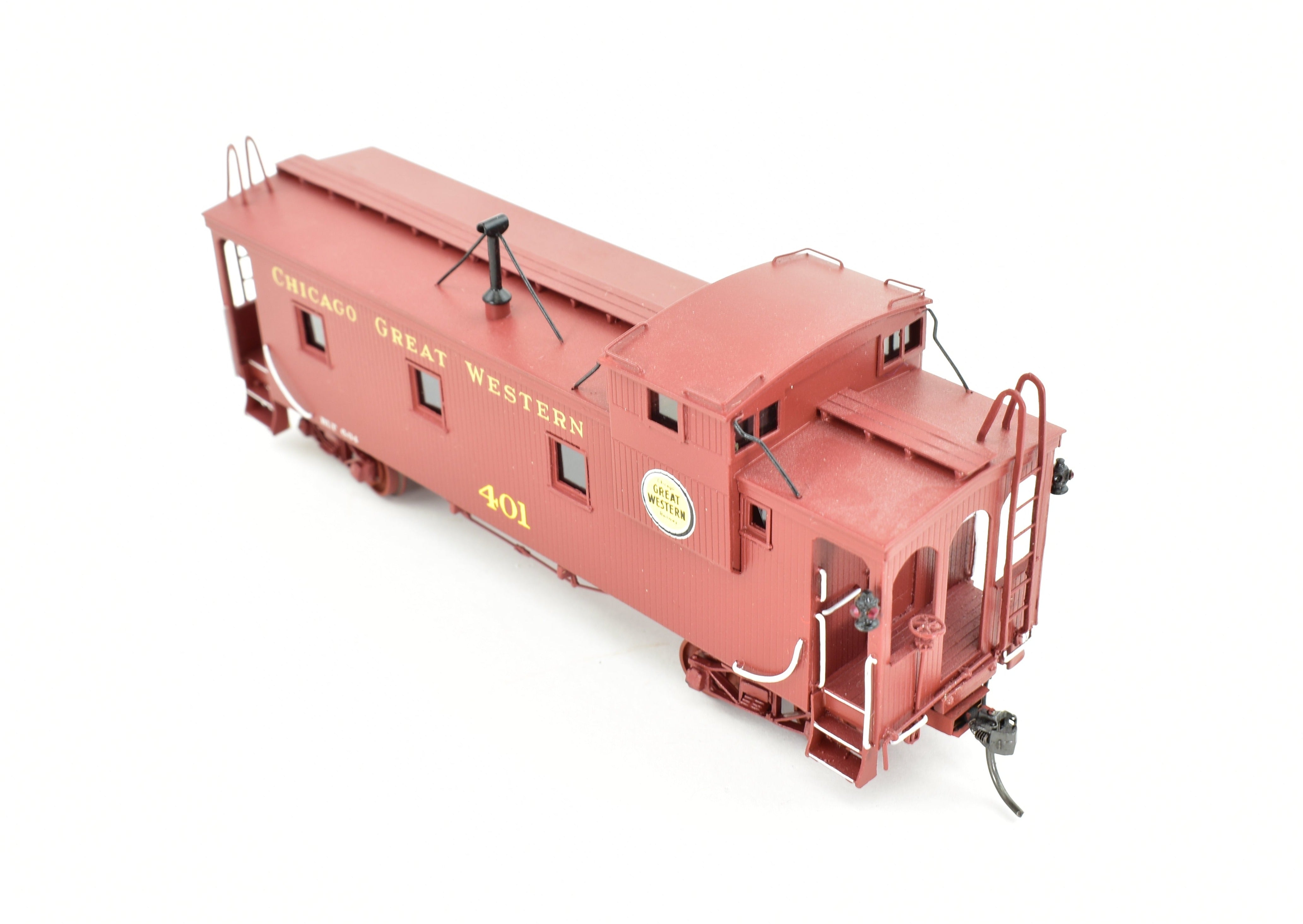 HO Scale Brass Oriental Limited Chicago Great Western Caboose with Professionally Painted Finish