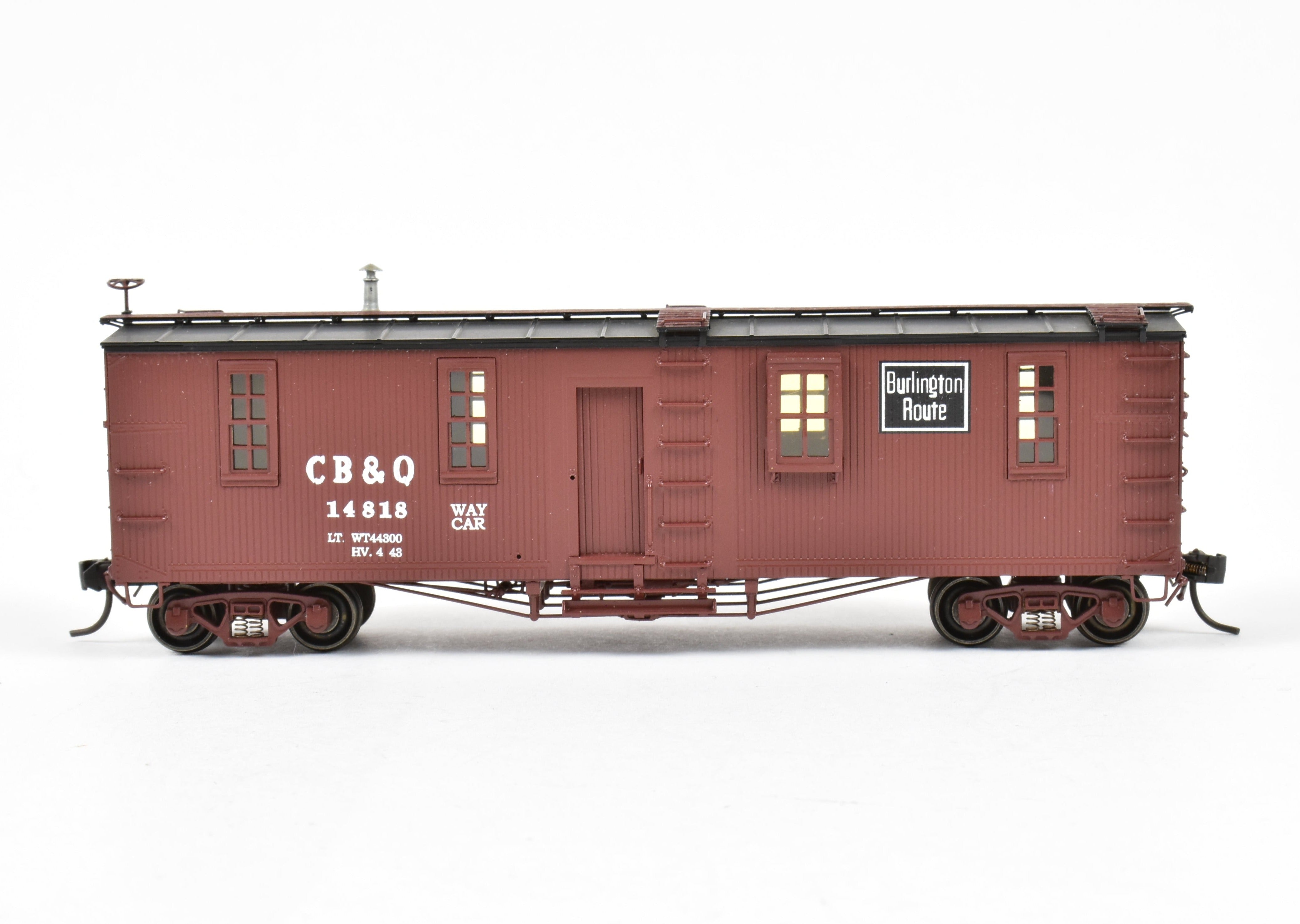 High - Quality HO Scale Brass Model Railway Classics CB&Q - Burlington Route War Emergency Waycar with Factory Painting and REBOXX Design