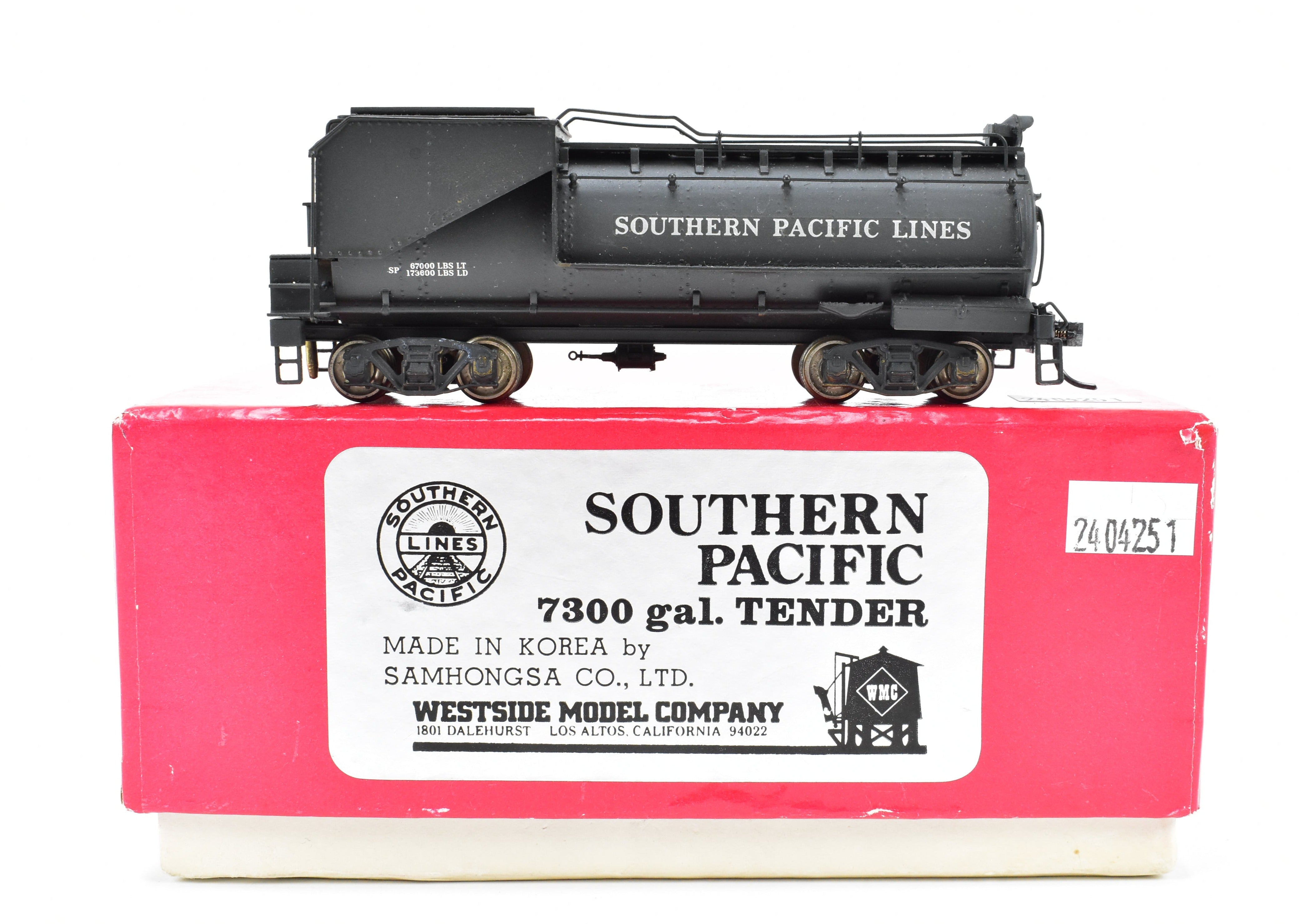 HO Scale Brass SP 7300 Gal Vanderbilt Tender Model by Westside Model Co.