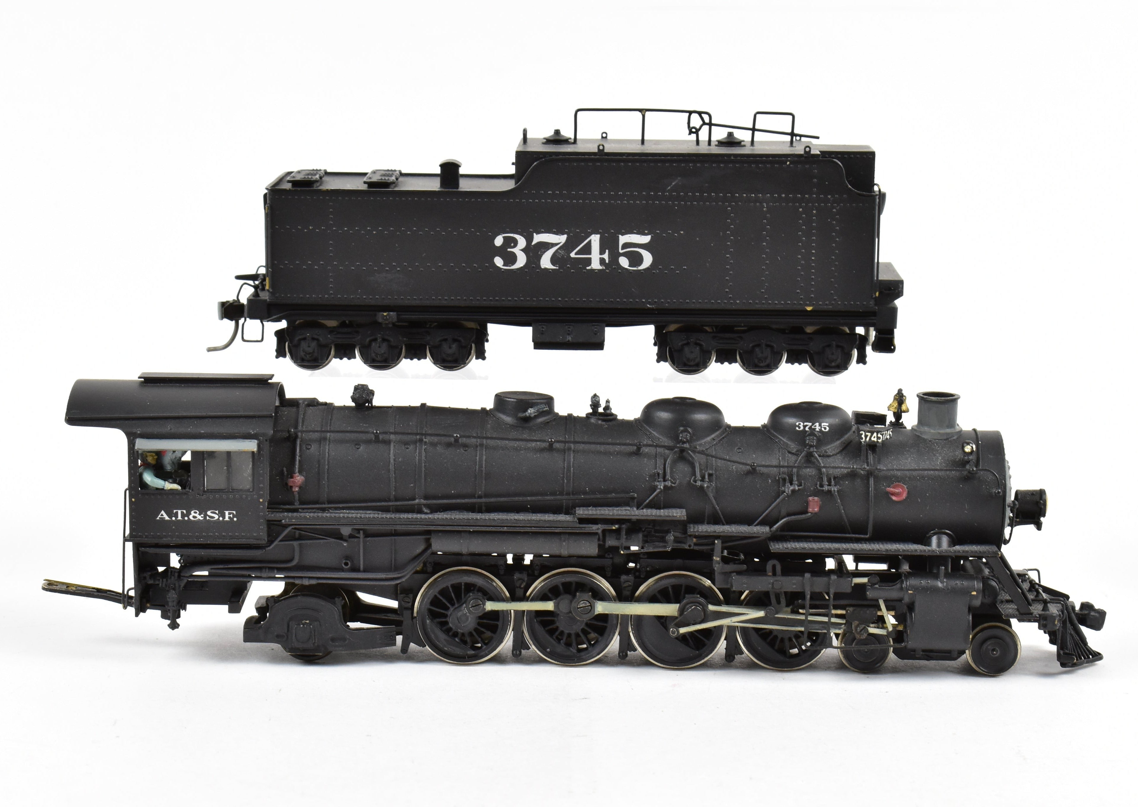 HO Scale Brass Model Train - Balboa ATSF - Santa Fe 3700 Class 4-8-2 Mountain Steam Locomotive CP #3745