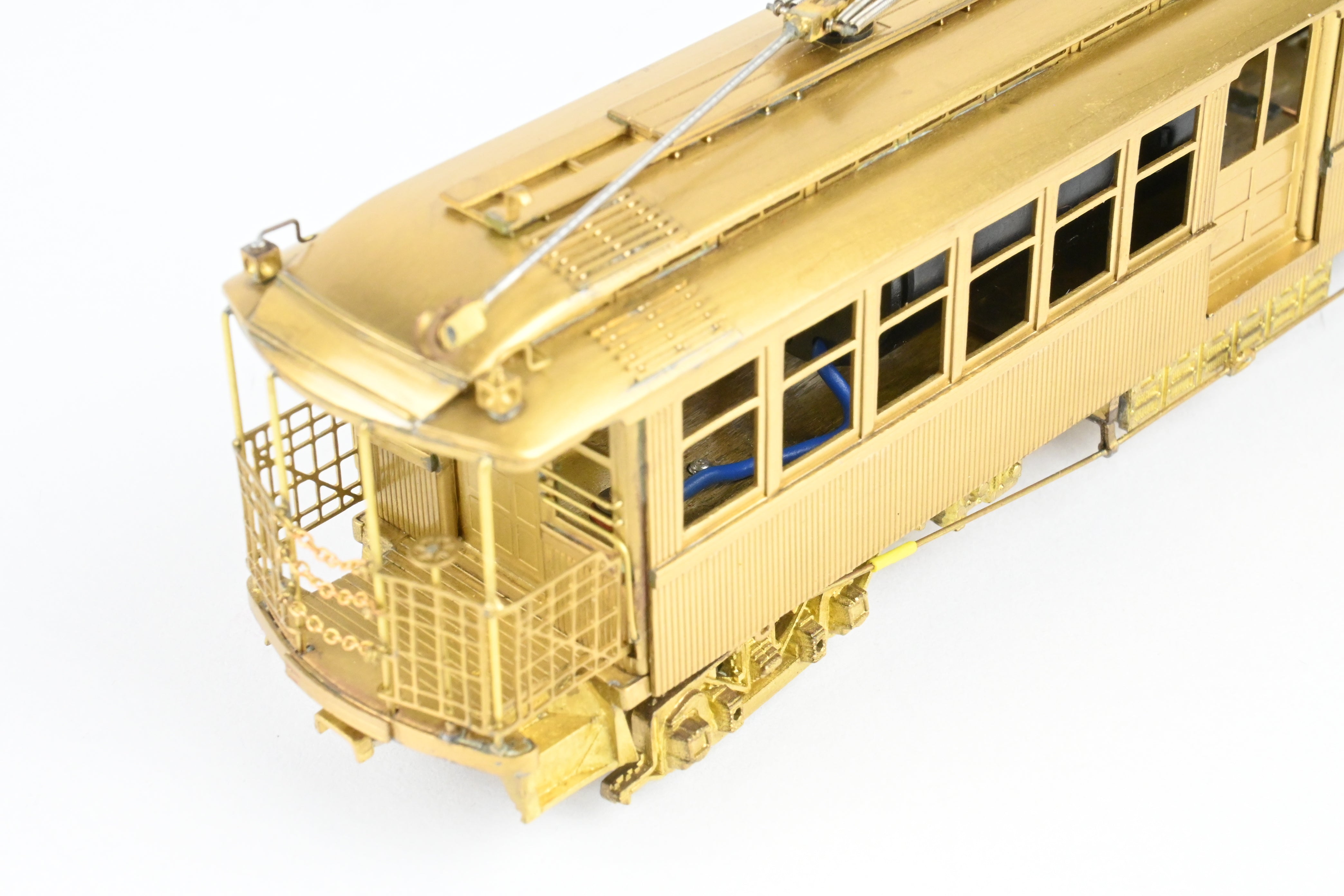 High - Quality HO Scale Brass Model Train Set by WP Car Corp. - Brooklyn Rapid Transit/Brooklyn Union Elevated 1200 Equipped with Trolley Poles
