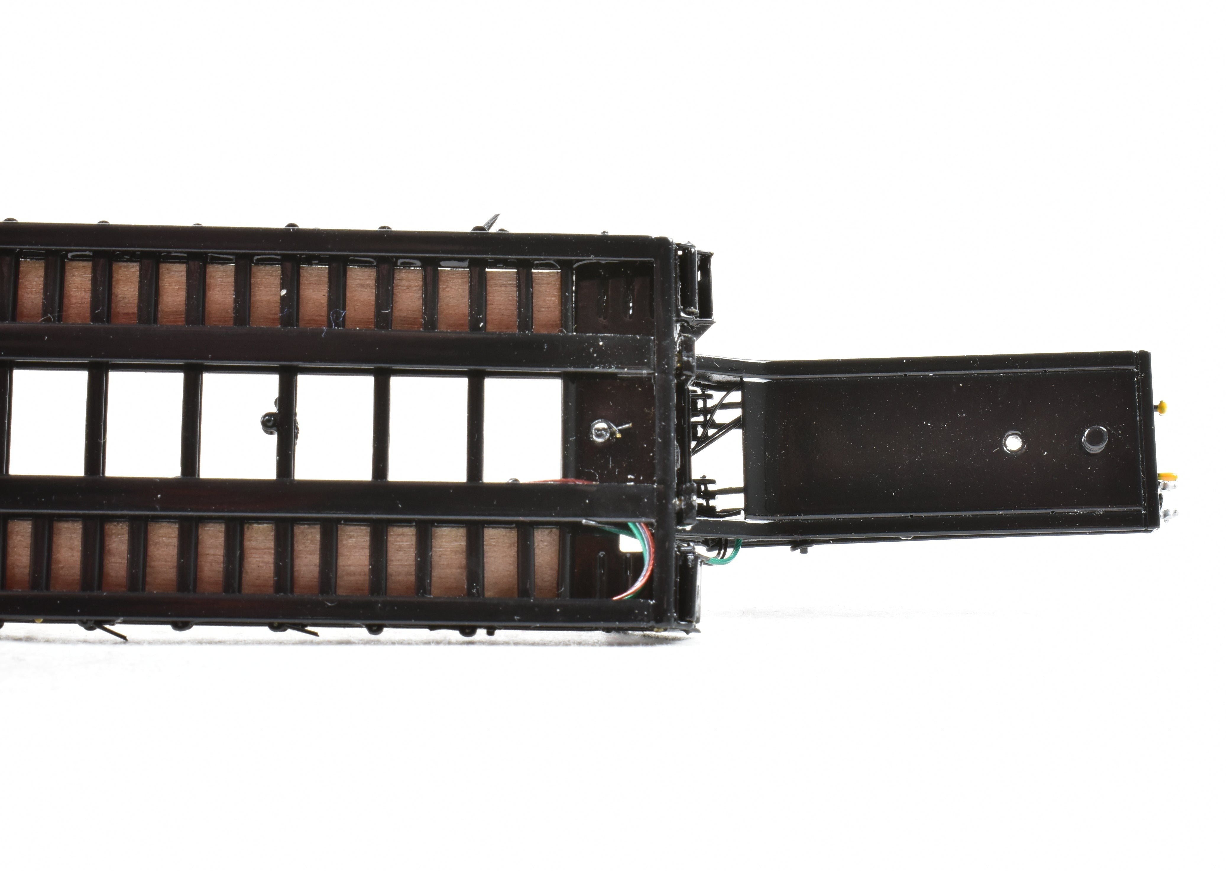 High - Quality HO Scale Brass Construction Classic Mint Collectibles Talbert 55SA Low Boy Trailer in Factory - Painted Black Finish for Model Enthusiasts
